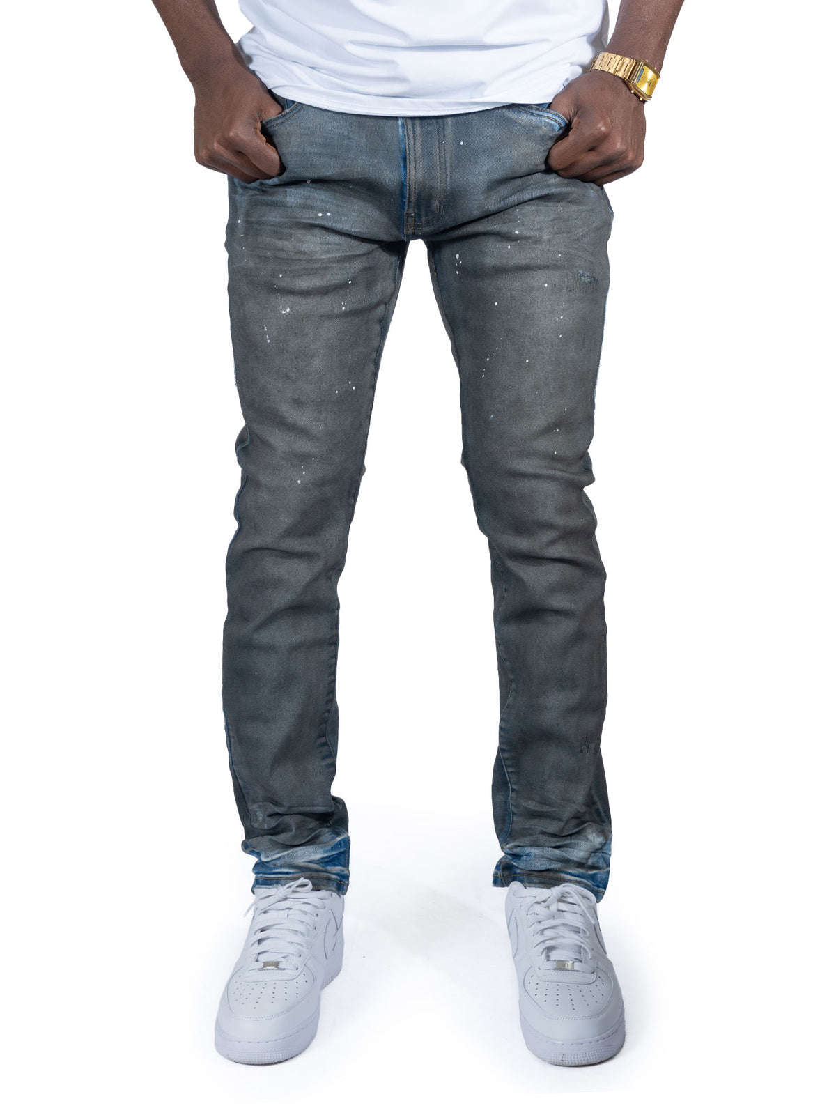 Makobi M1991 Avenida Greased Jeans in Grease Wash, view 2