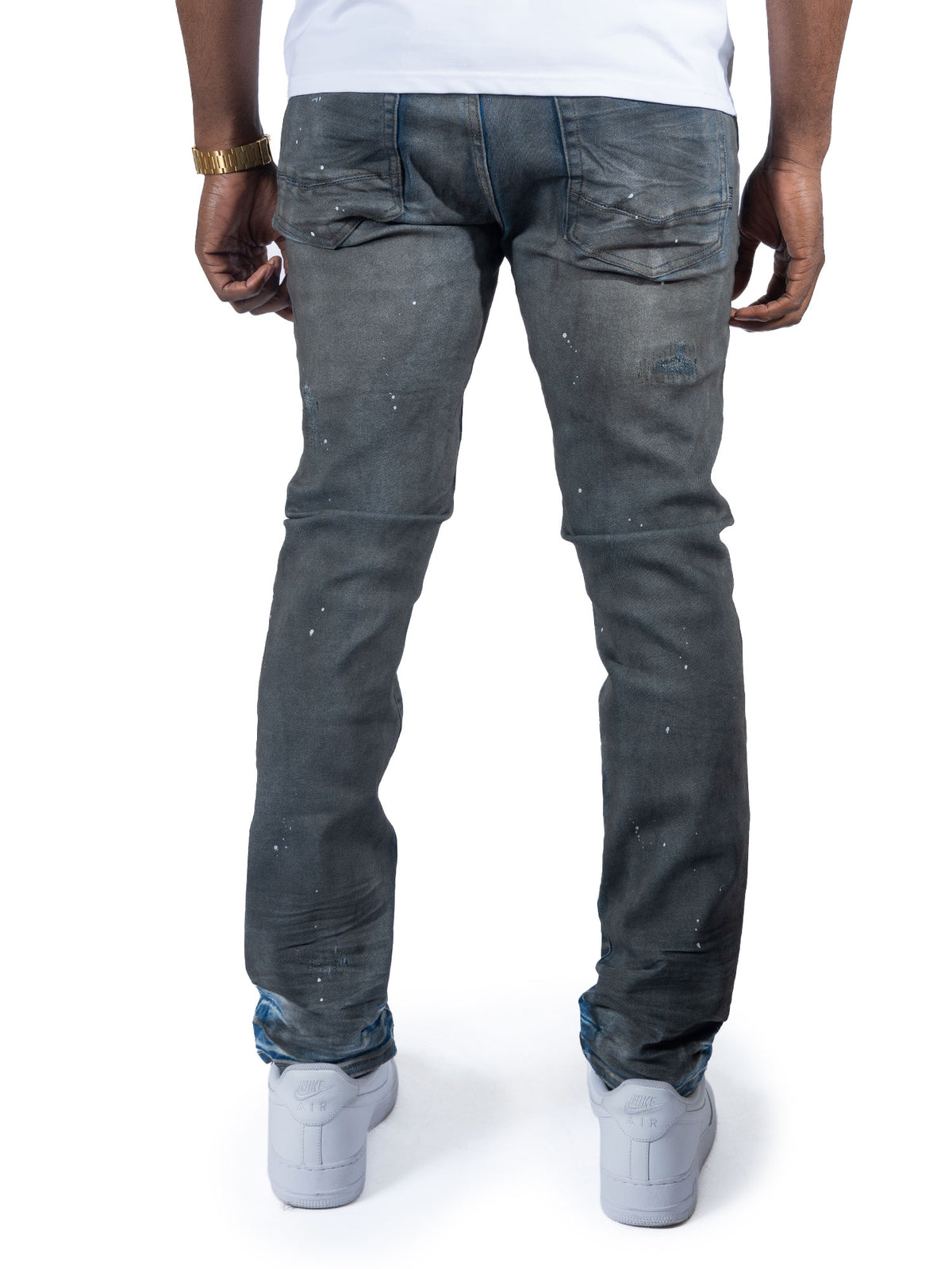 Makobi M1991 Avenida Greased Jeans in Grease Wash, view 3