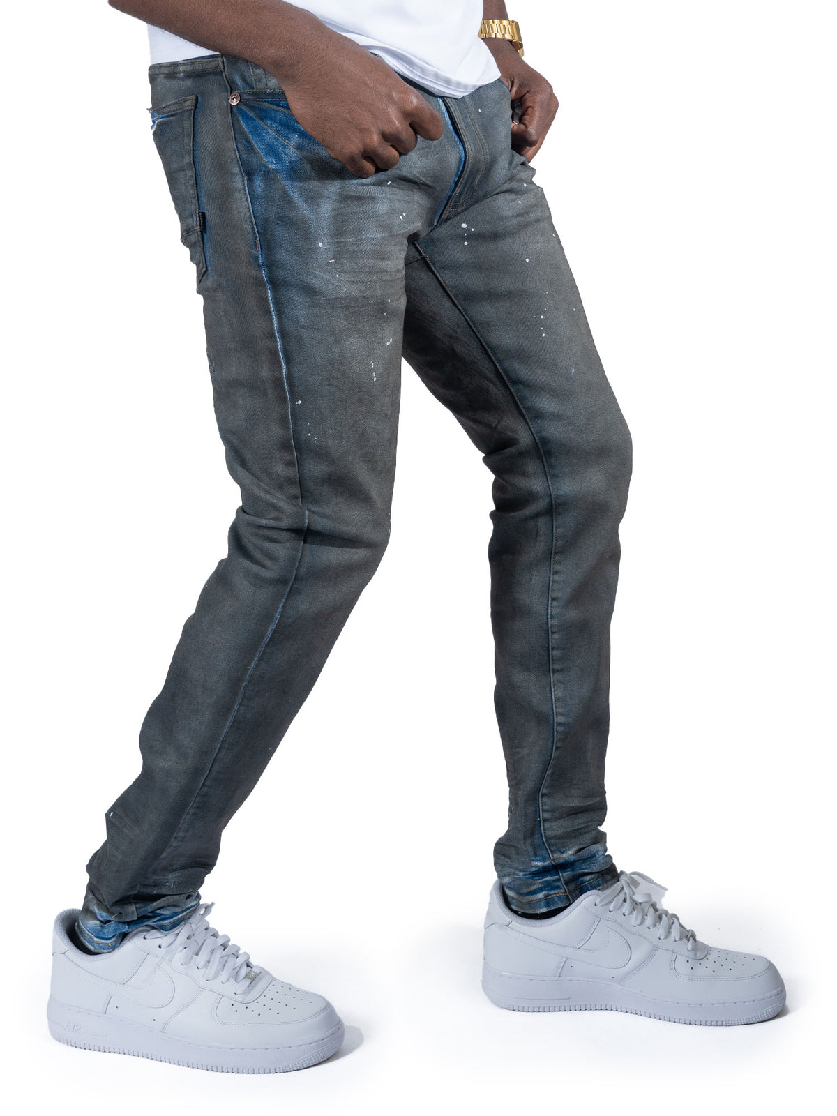 Makobi M1991 Avenida Greased Jeans in Grease Wash, view 5