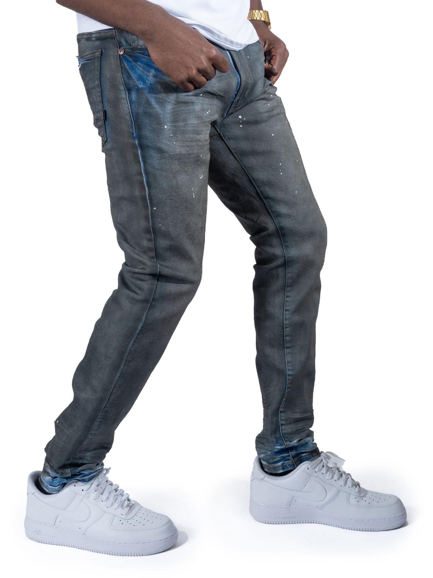 Makobi M1991 Avenida Greased Jeans in Grease Wash, view 5