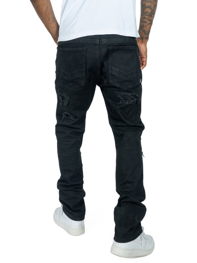 M1993 Argento Riped & Repair Jeans - Jet Black