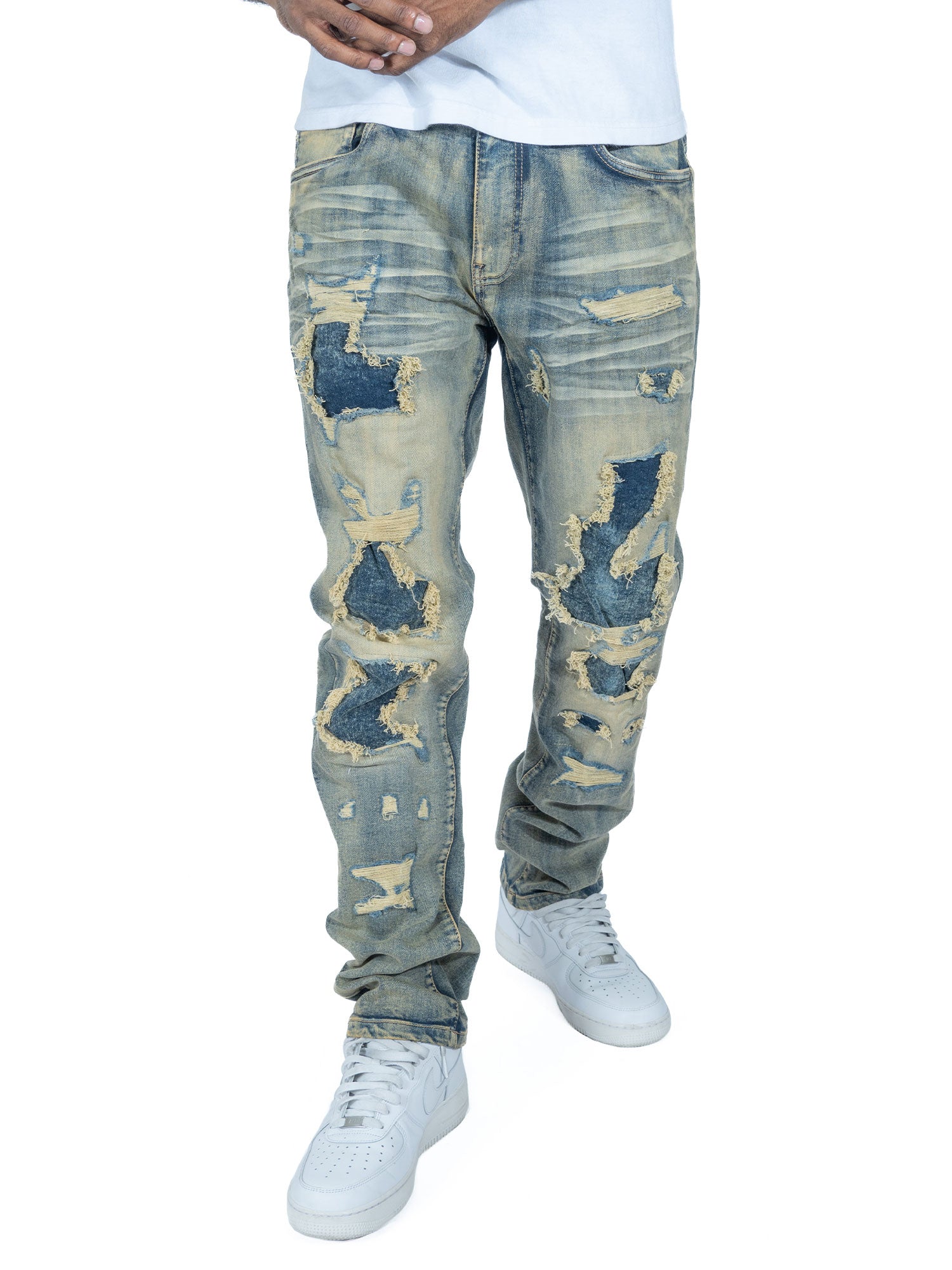 M1993 Argento Riped & Repair Jeans - Dirt