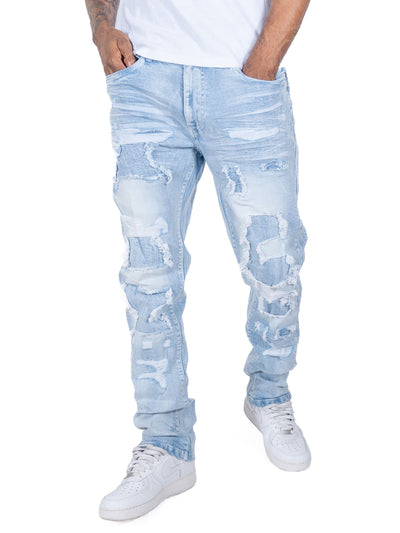 M1993 Argento Riped & Repair Jeans - Light wash