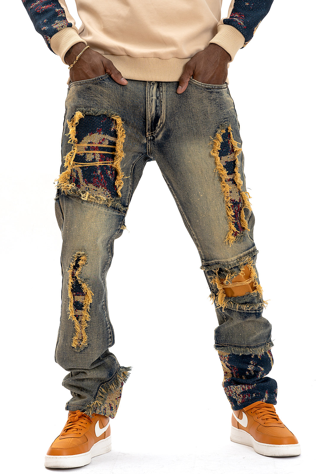 Makobi M1994 Bagnoli Tapestry Jeans in Dirt, view 2