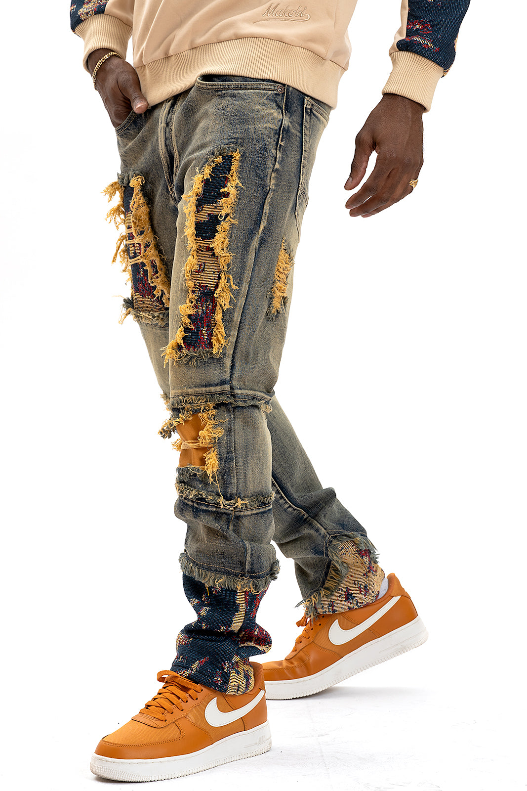 Makobi M1994 Bagnoli Tapestry Jeans in Dirt, view 4