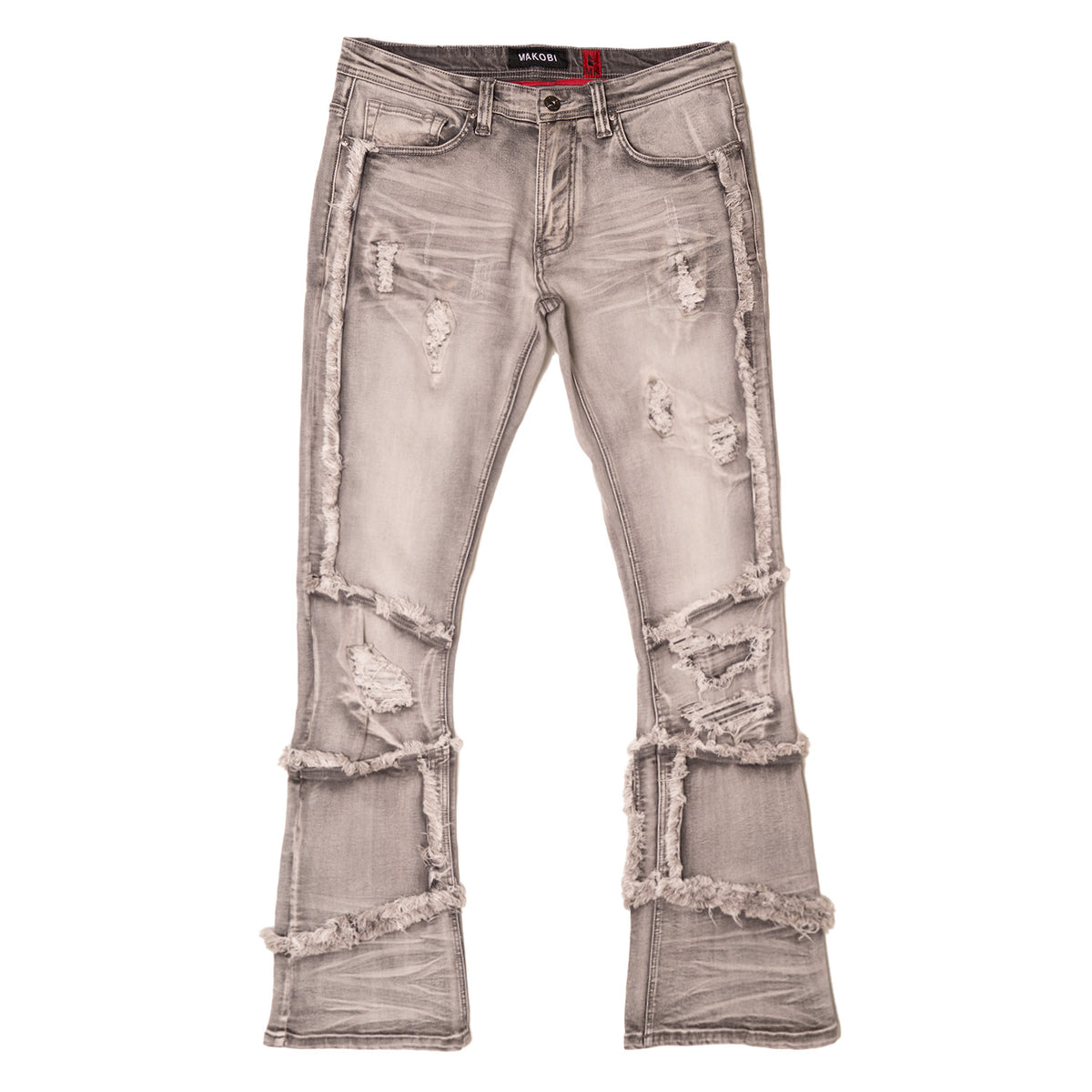 Makobi M1997 Gianos Stacked Jeans in Gray