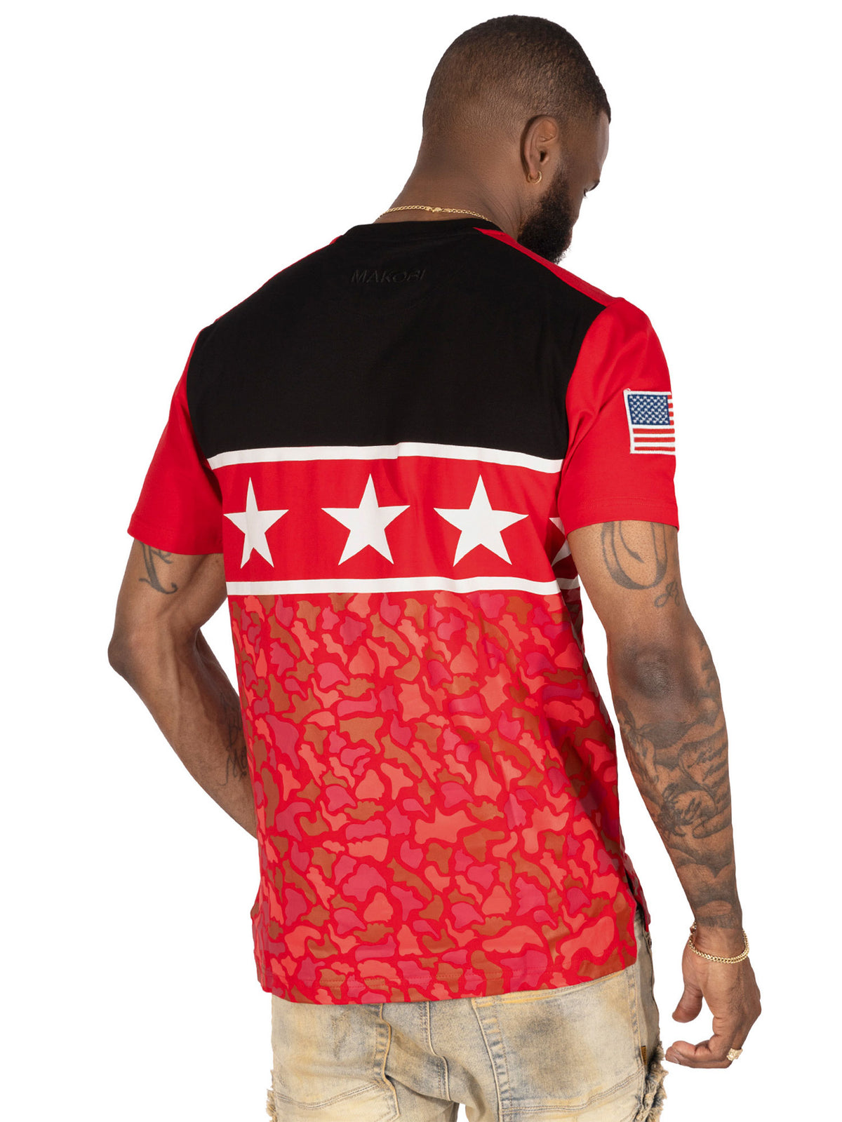 Makobi M235 Makobi APE Camo Tee in RED, view 4