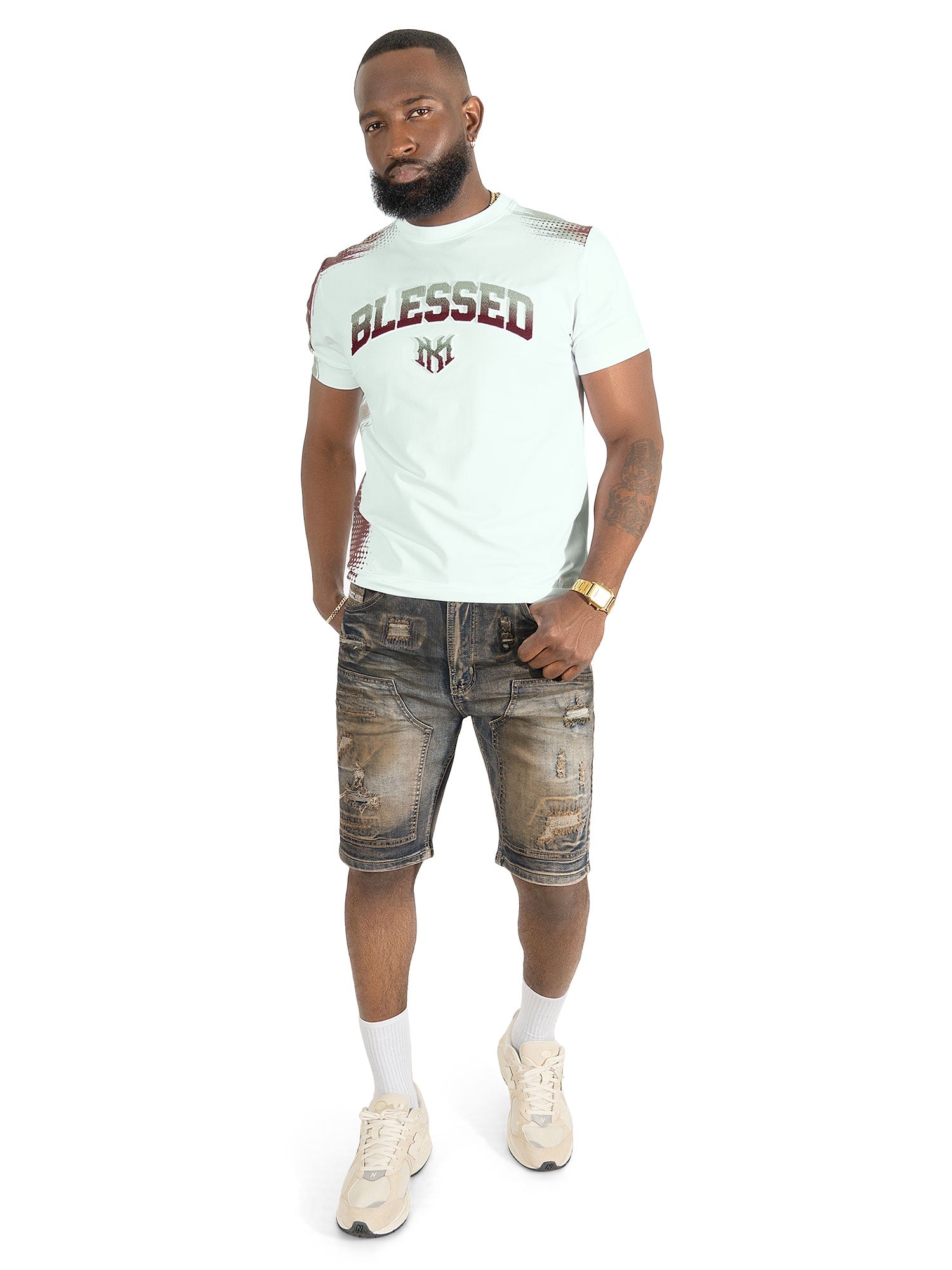 Jersey Shirt | M261 Bendito Blessed Tee - Burgundy
