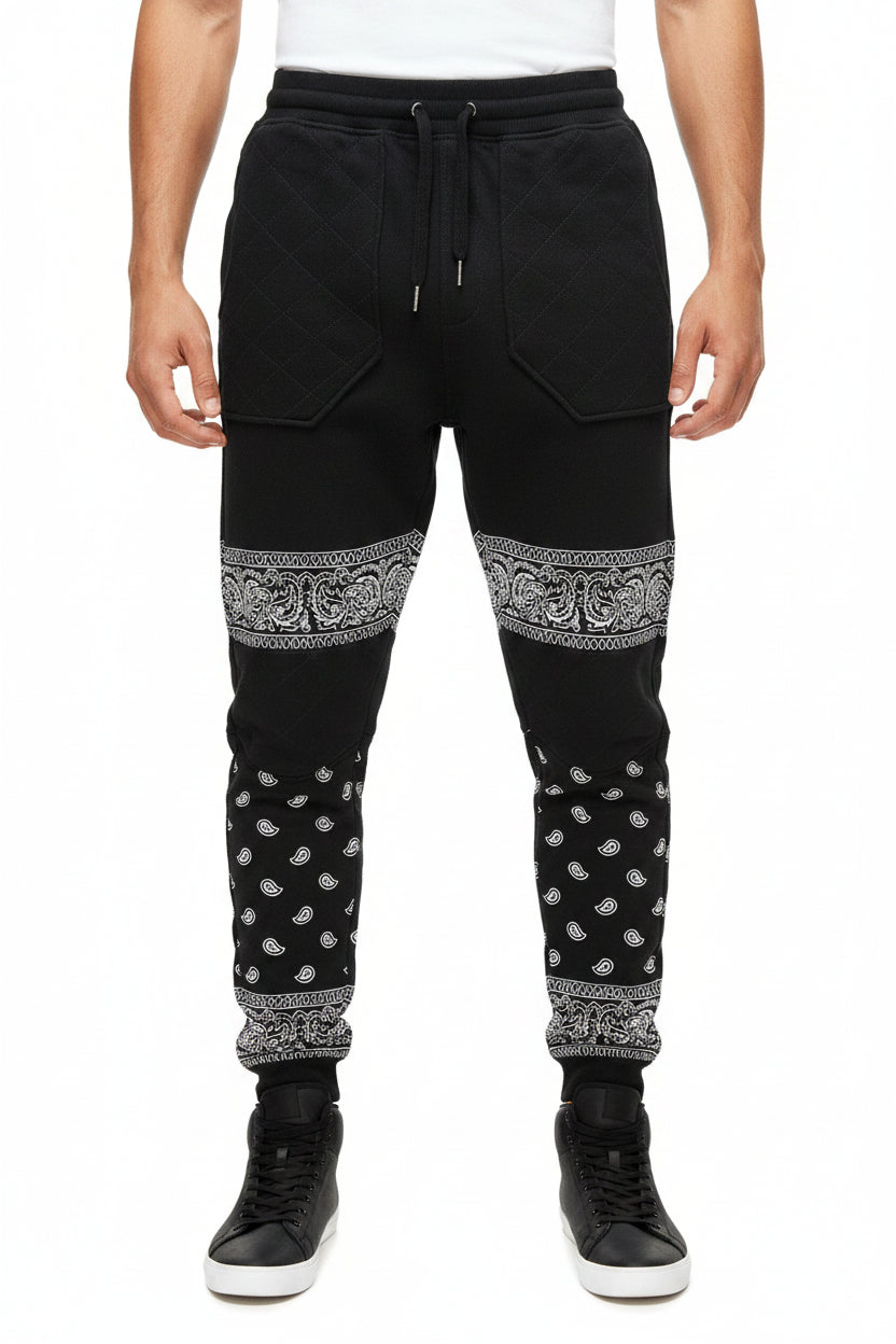 M2765 Bandana Fleece Pants - Black