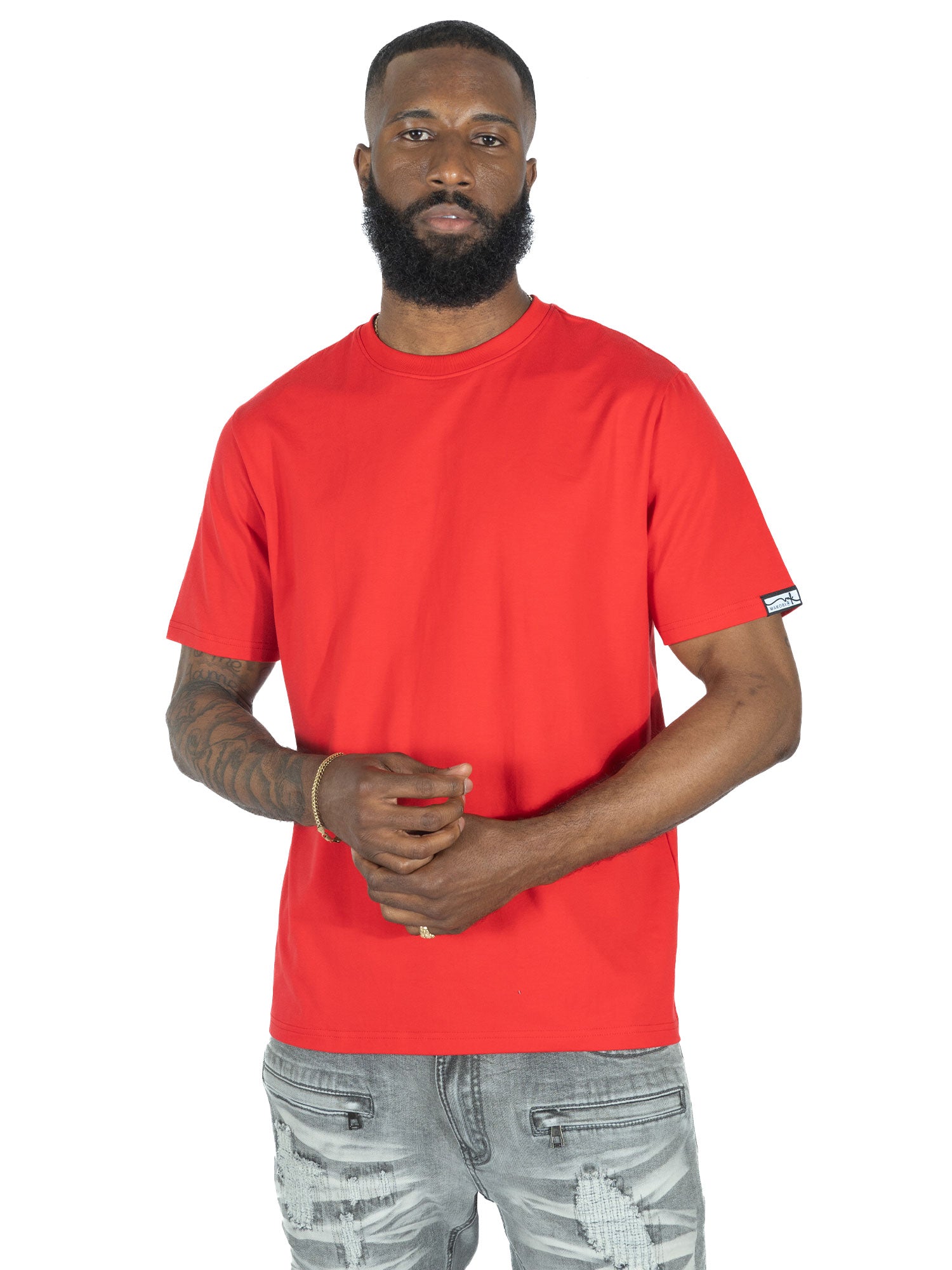 M303 Essential Heavyweight Crewneck Tee -  Red