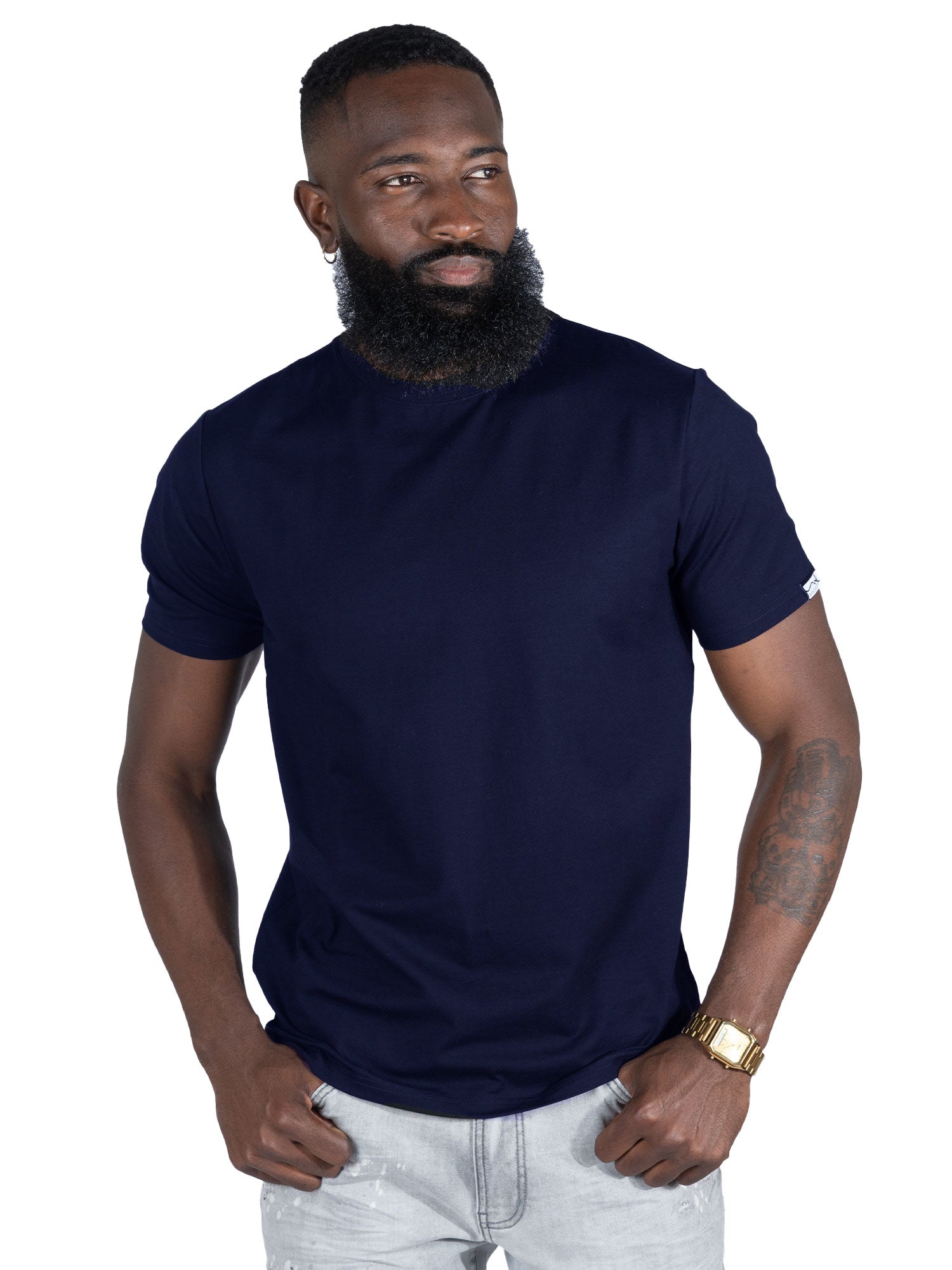M303 Essential Heavyweight Crewneck Tee - Navy