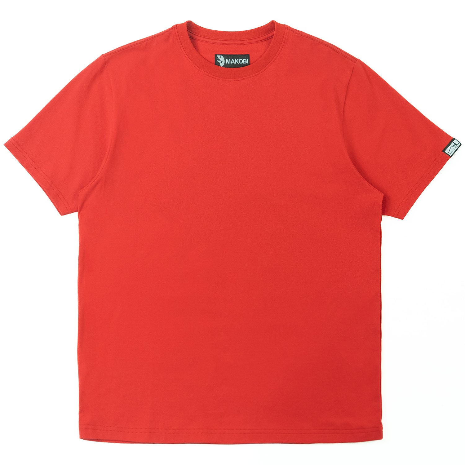Makobi M303 Essential Heavyweight Crewneck Tee in Red, view 3