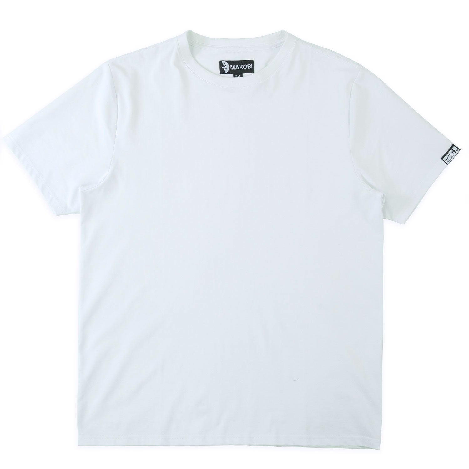 Makobi M303 Essential Heavyweight Crewneck Tee in White, view 4