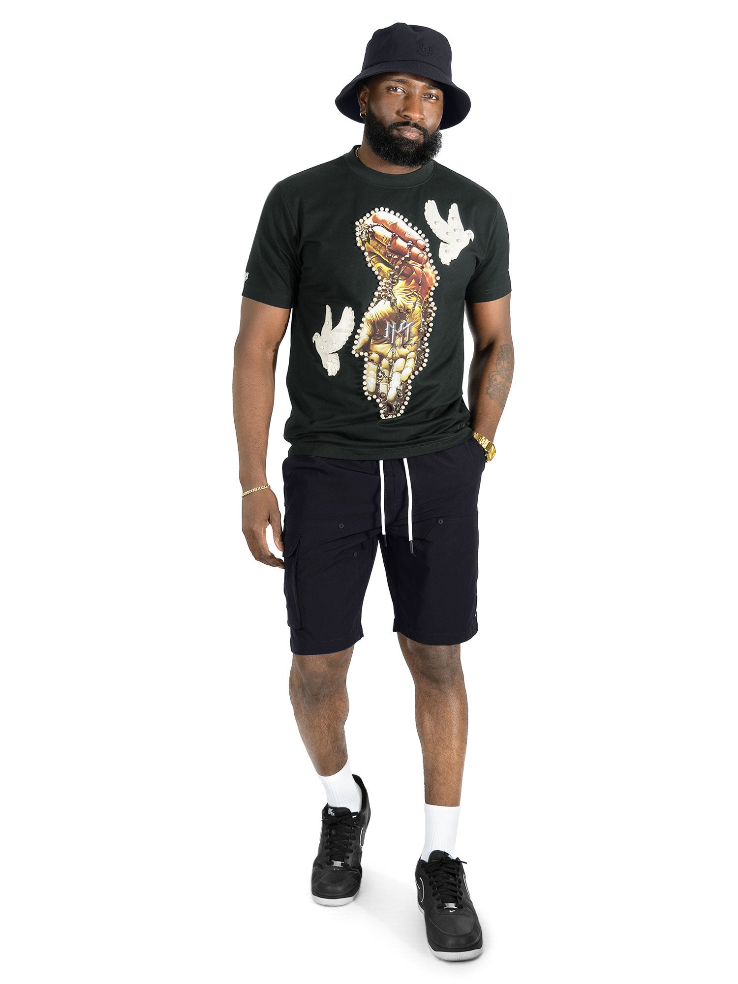 Jersey Shirt | M309 Rosario Tee - Black