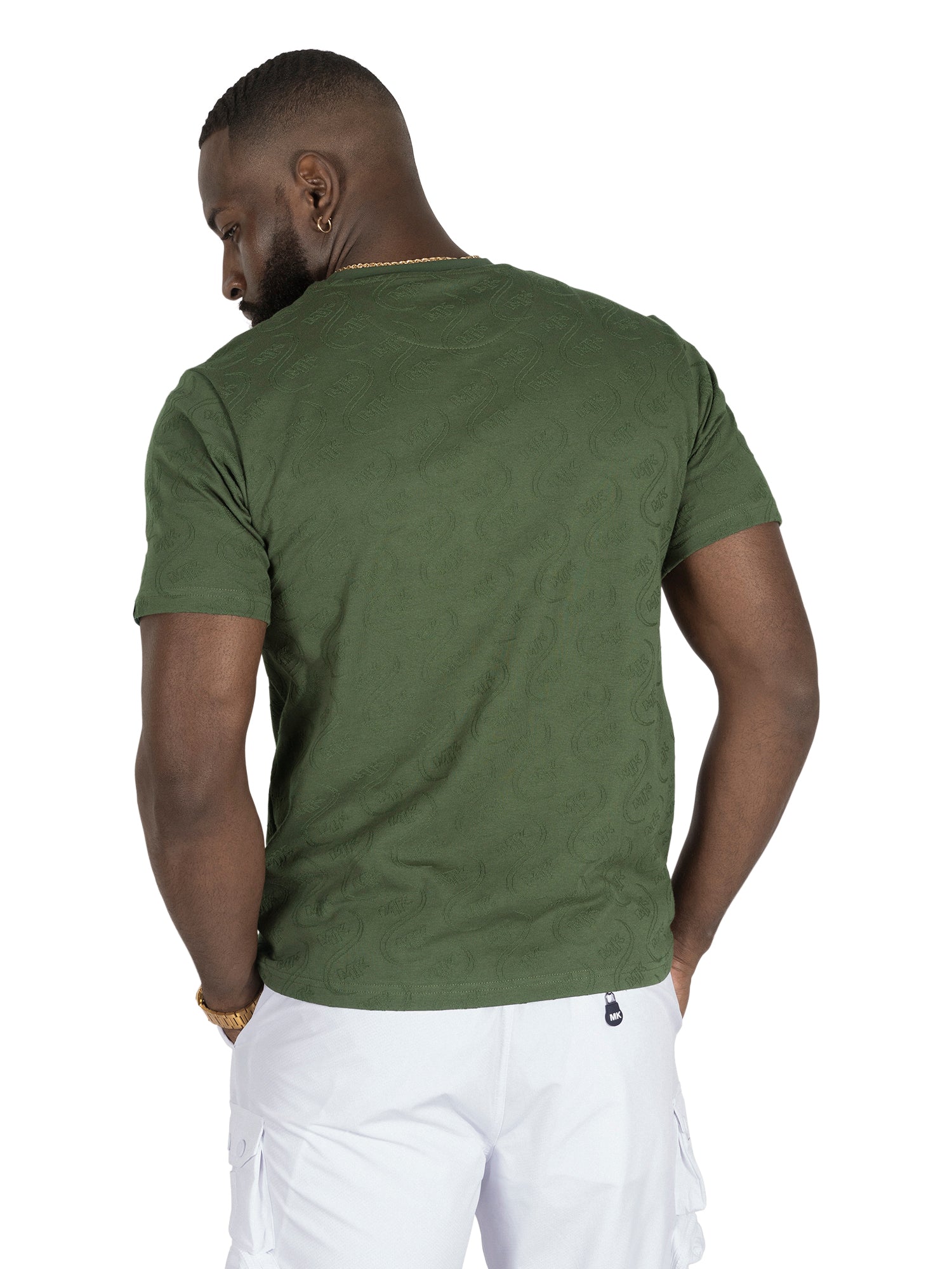 M316 Sartoni Embossed Tee - Dark Olive