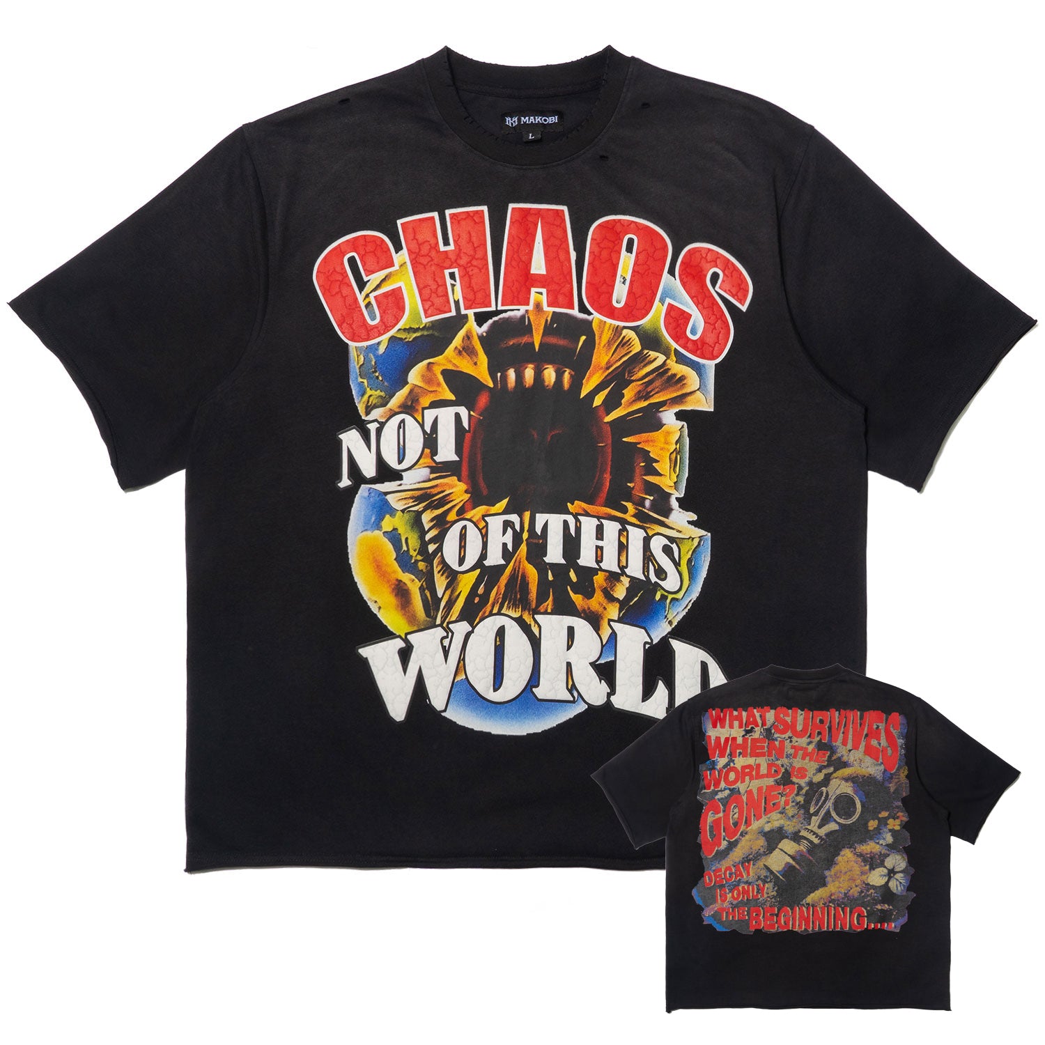 Makobi M318 Chaos Oversized T in shirt - Black, view 4