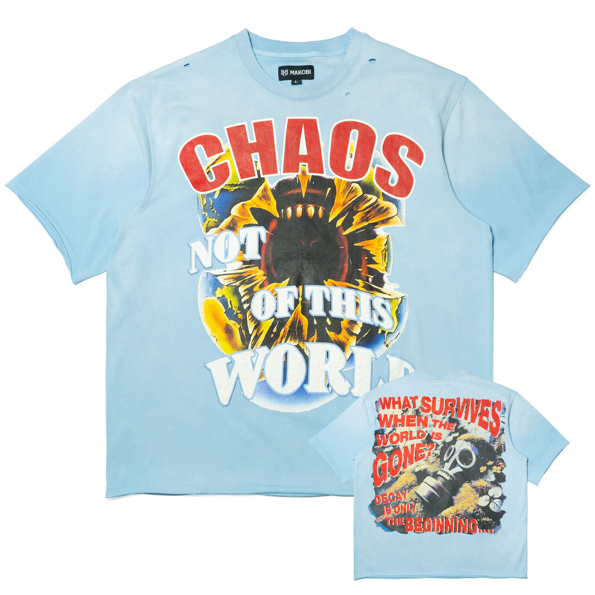 Makobi M318 Chaos Oversized T in shirt - Blue, view 4