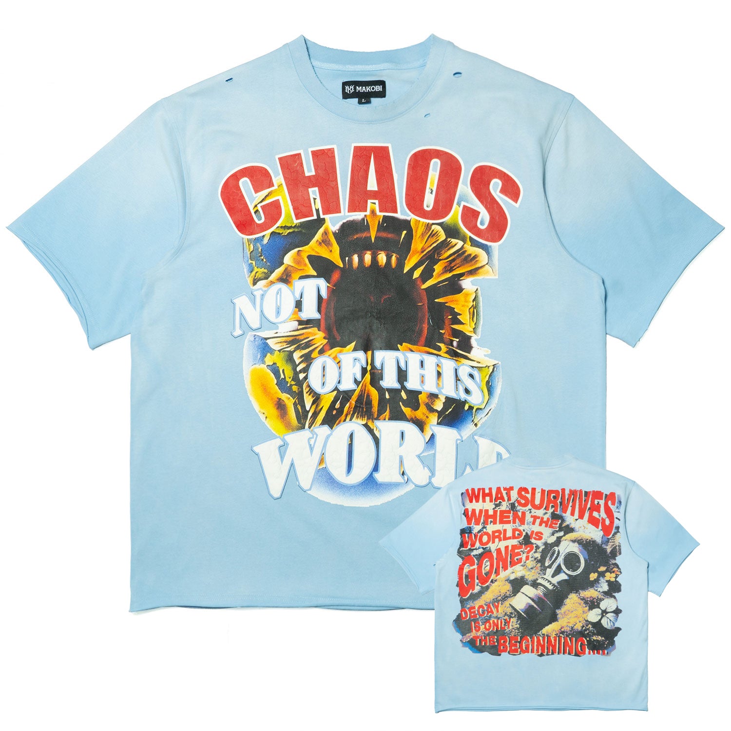 Makobi M318 Chaos Oversized T in shirt - Blue, view 4