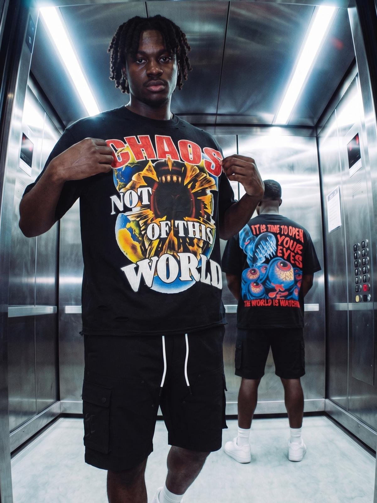 Makobi M318 Chaos Oversized T in shirt - Black, view 8