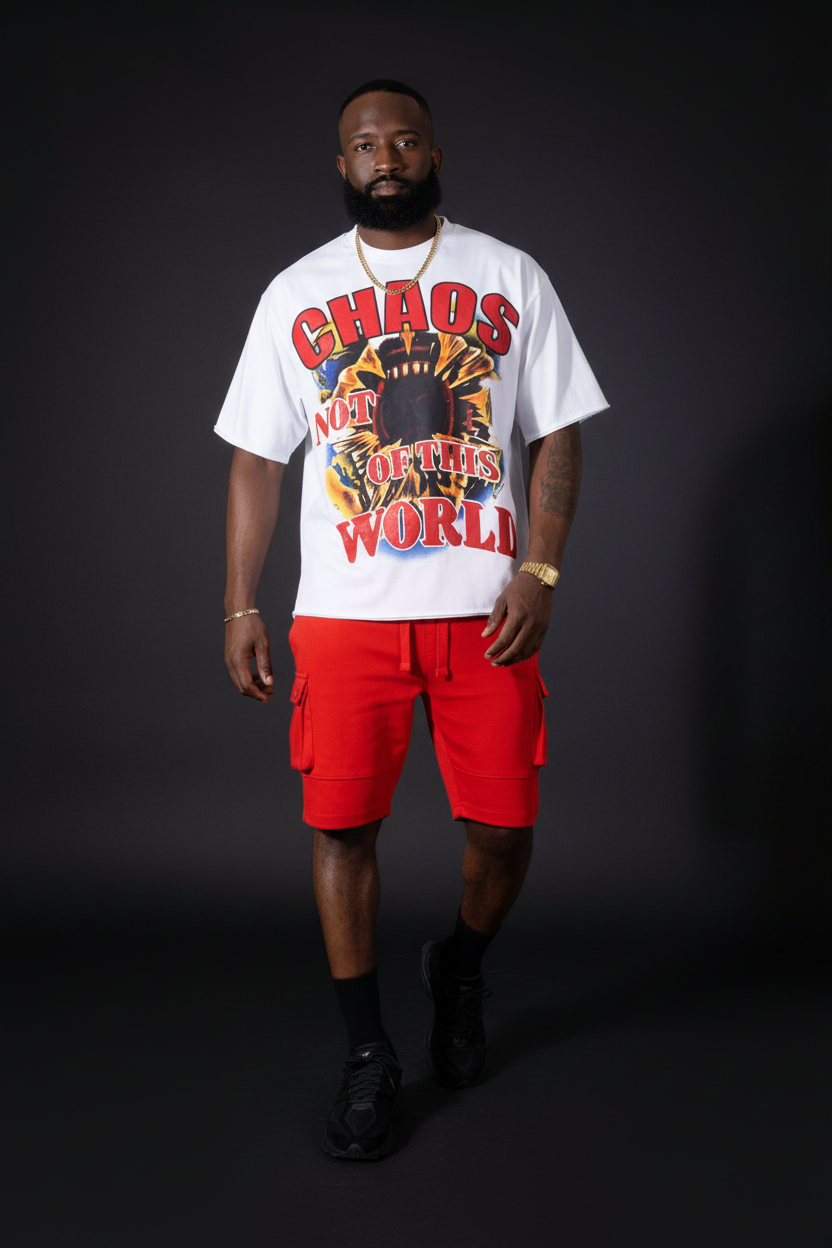 Makobi M318 Chaos Oversized T in shirt - White, view 3