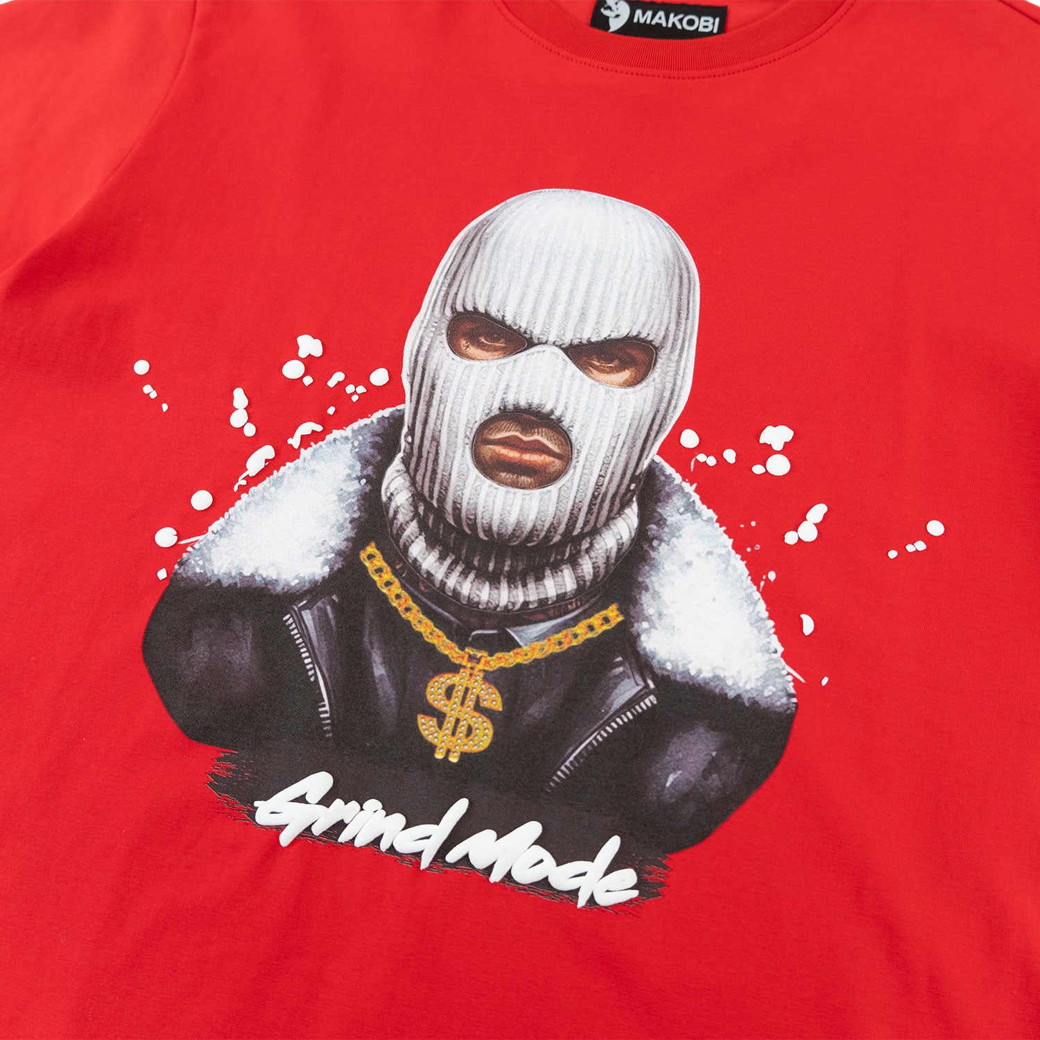 Makobi M332 Grind Mode Tee in Red, view 3