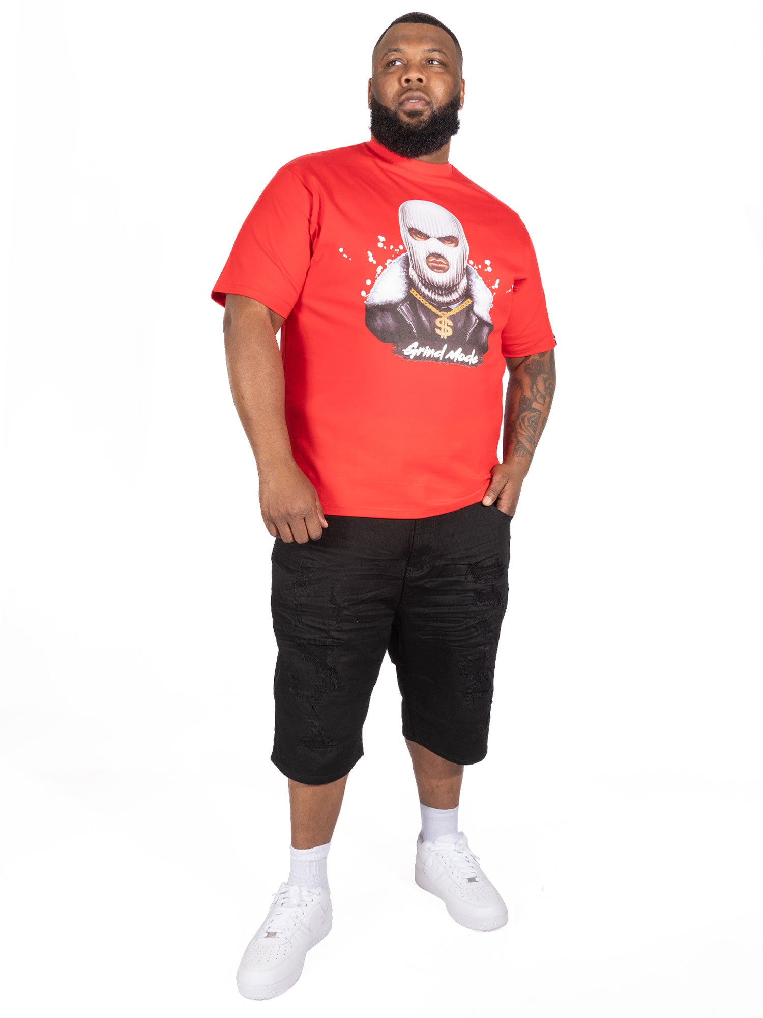 Makobi M332 Grind Mode Tee in Red, view 2