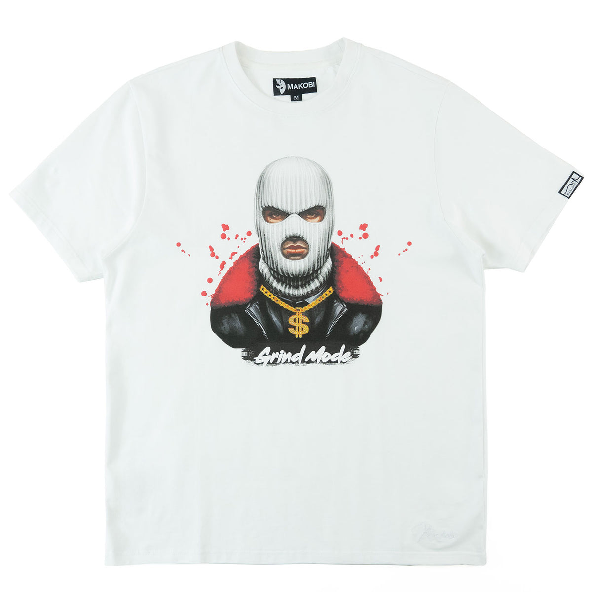 Makobi M332 Grind Mode Tee in White, view 4