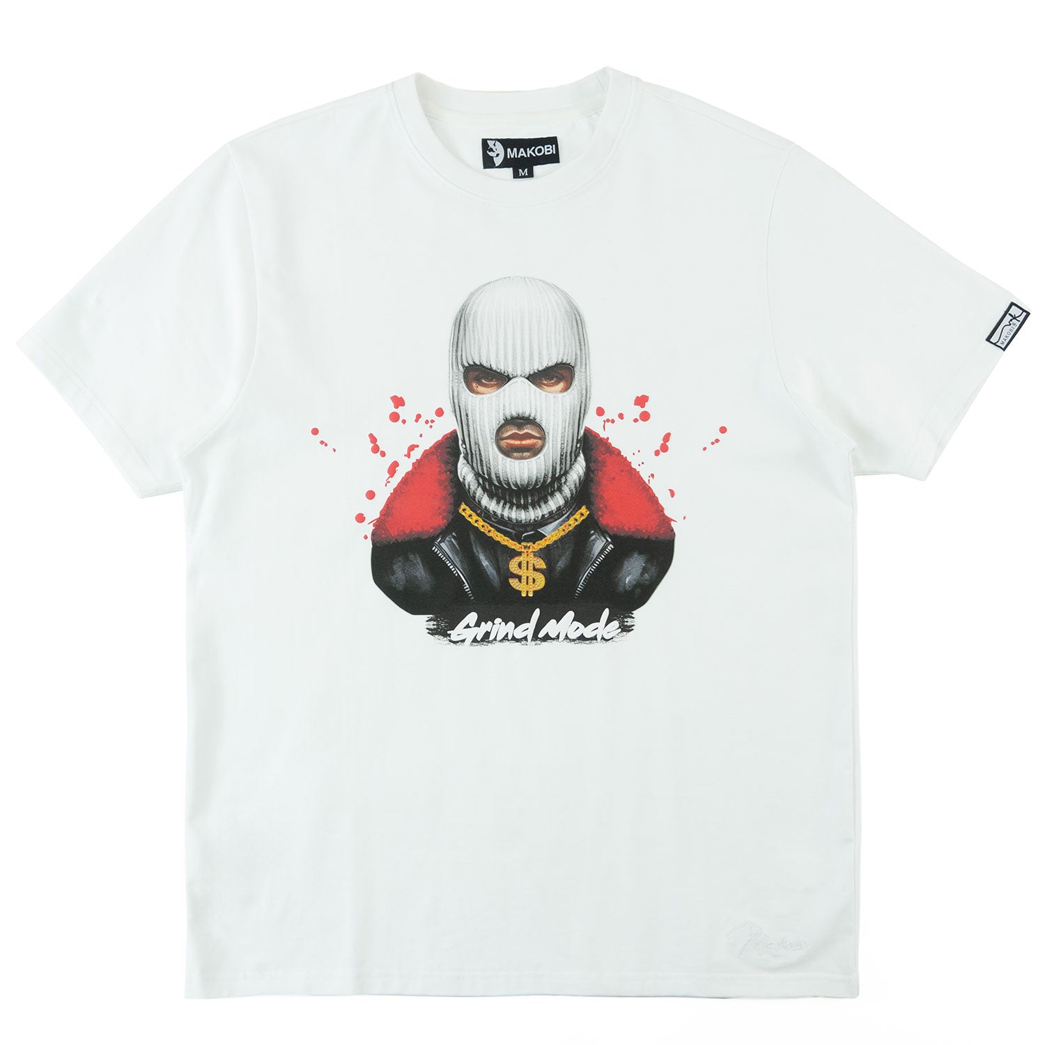 Makobi M332 Grind Mode Tee in White, view 4