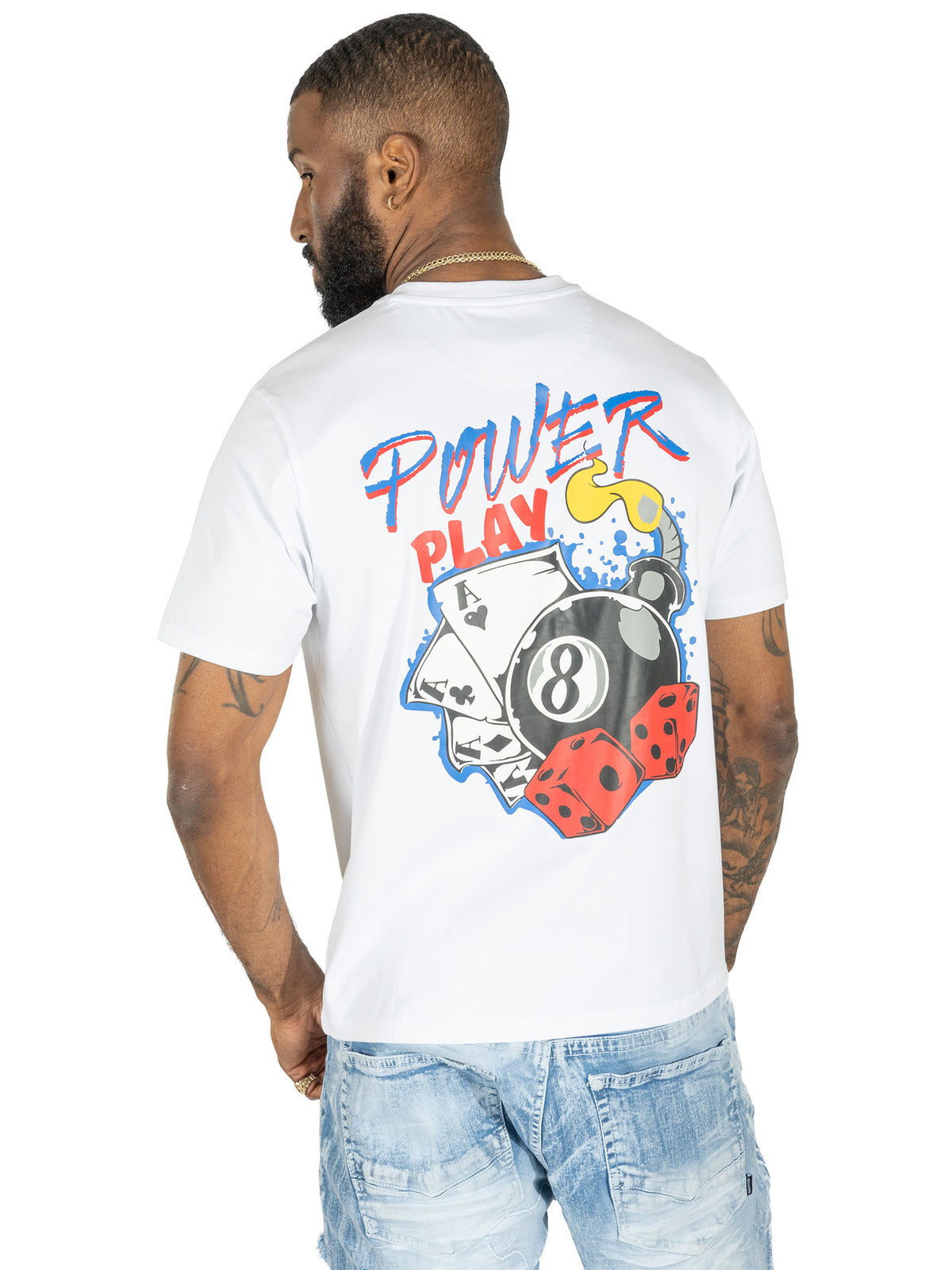 Makobi M339 Power Play Tee in White, view 2