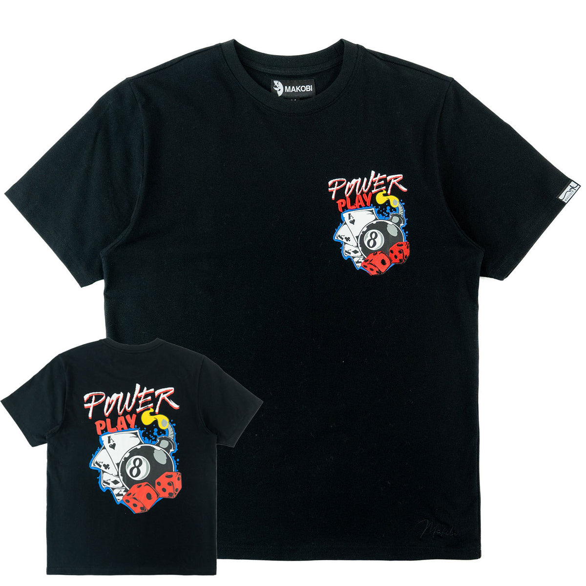 Makobi M339 Power Play Tee in Black, view 3