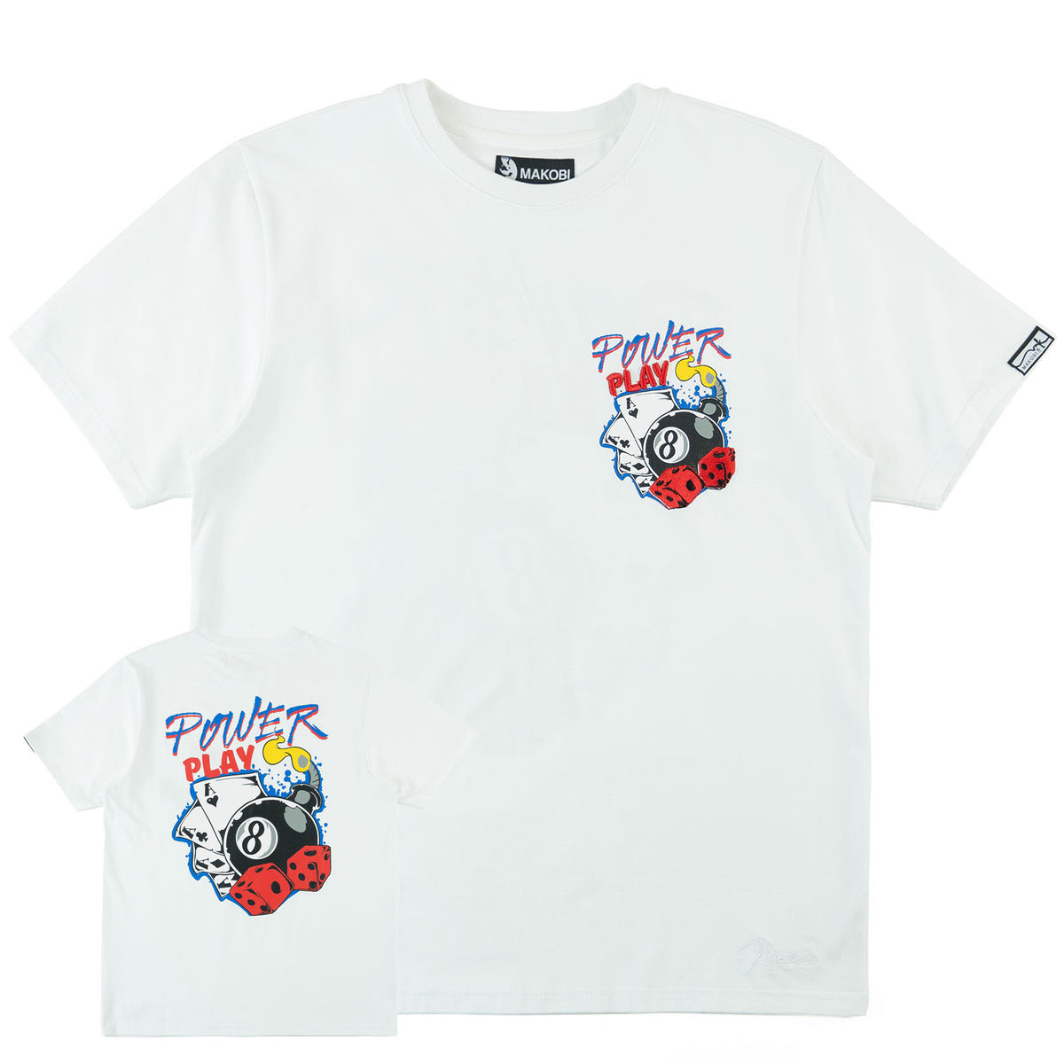 Makobi M339 Power Play Tee in White, view 3