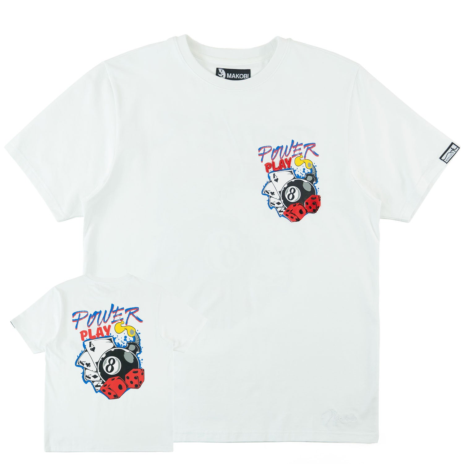 Makobi M339 Power Play Tee in White, view 3