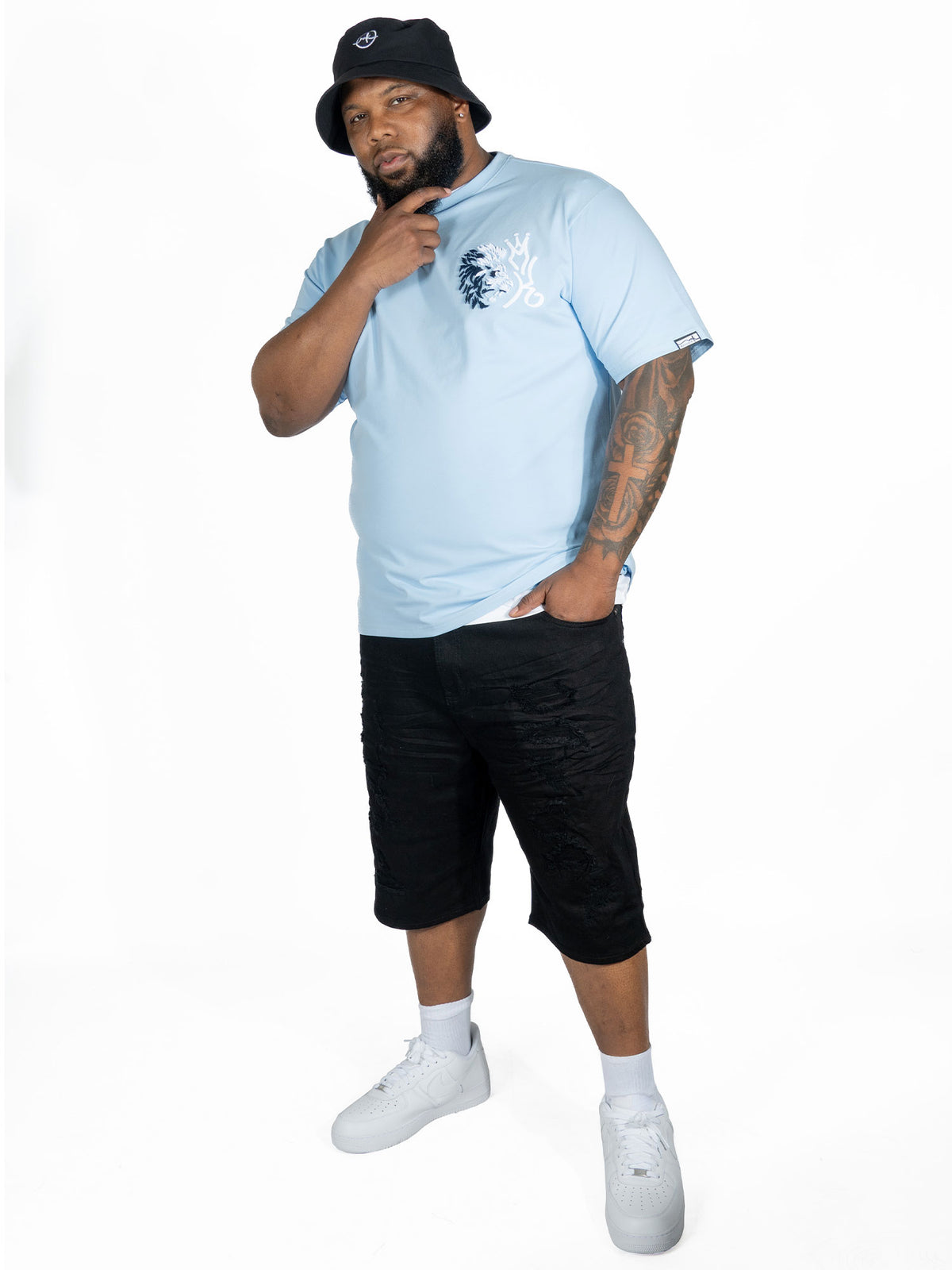 Makobi M340 Gianos Lion Tee in Blue, view 3