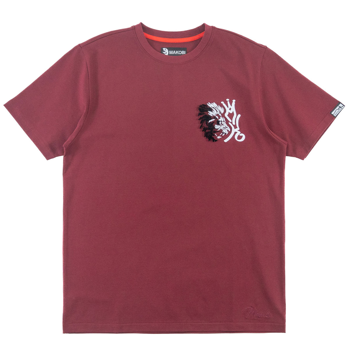 Makobi M340 Gianos Lion Tee in Burgundy, view 5