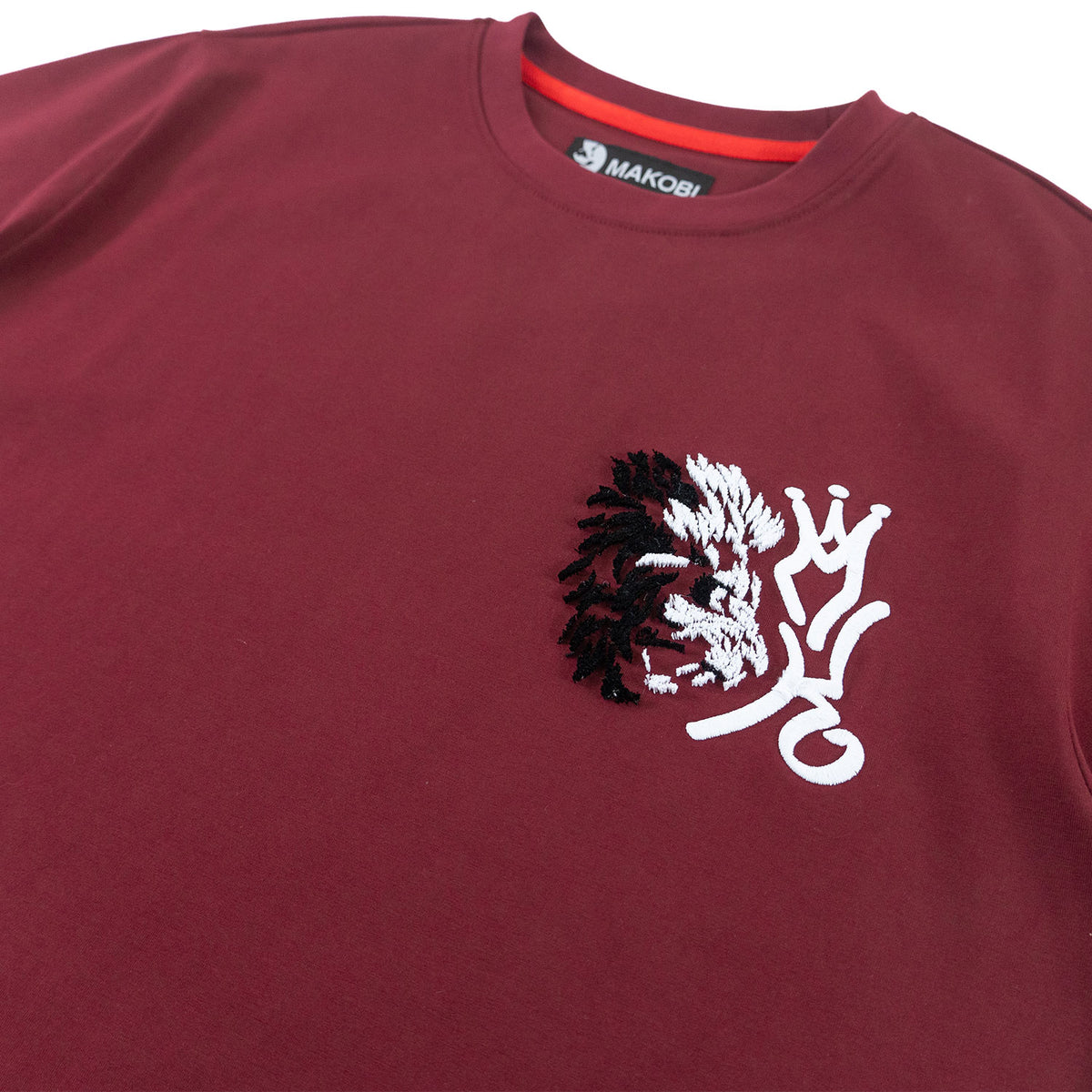 Makobi M340 Gianos Lion Tee in Burgundy, view 4
