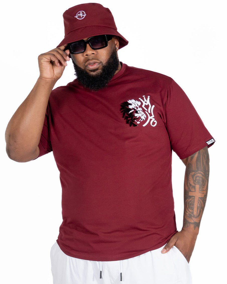 Makobi M340 Gianos Lion Tee in Burgundy