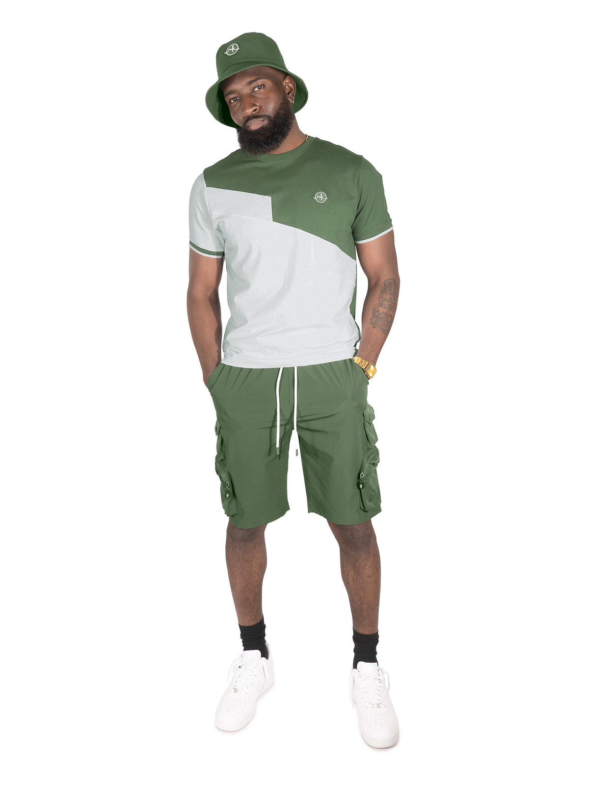 Makobi M347 Lombardi Tee in Dark Olive, view 3