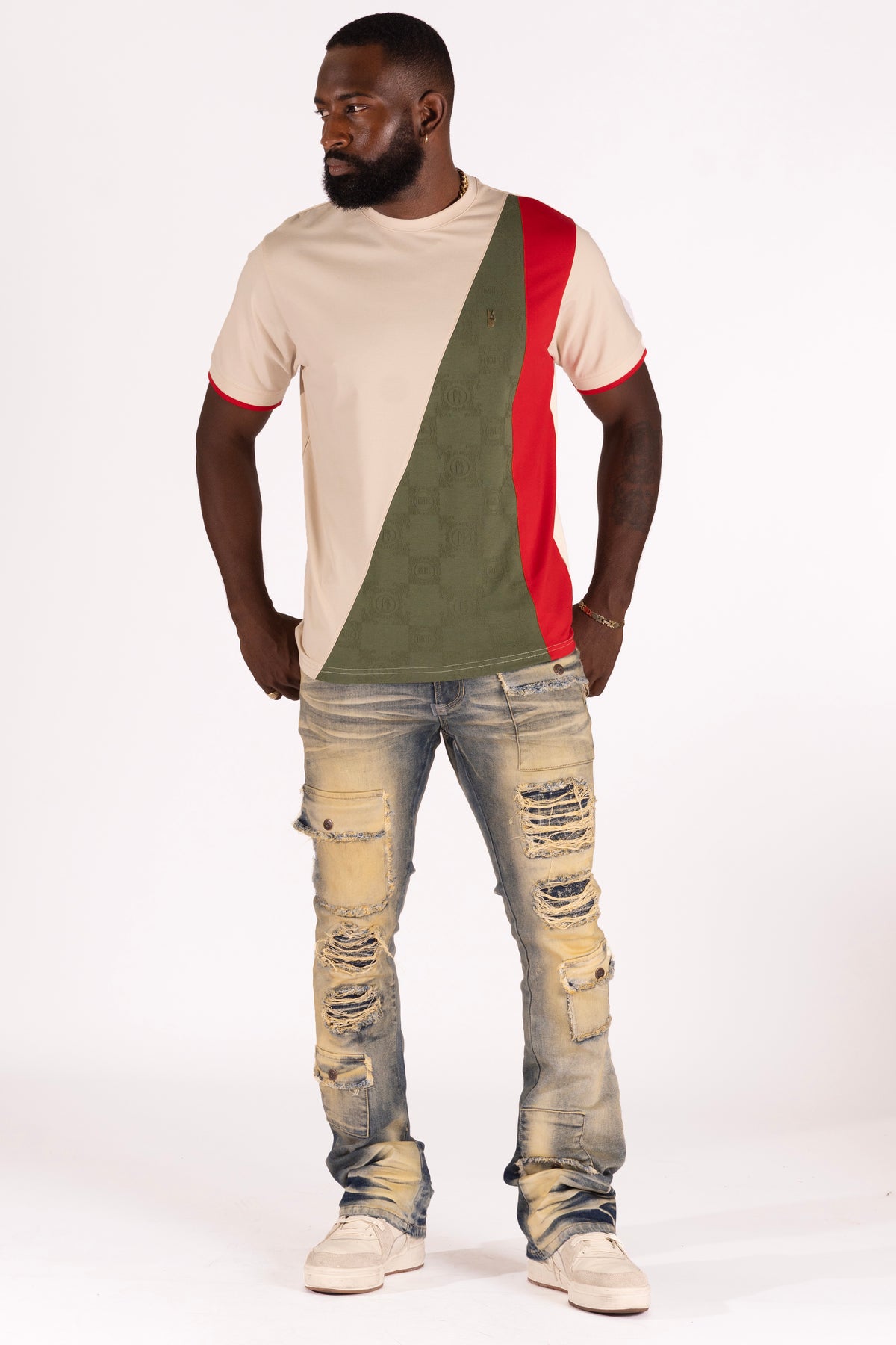 Makobi M348 Benini Tee in Oat, view 3