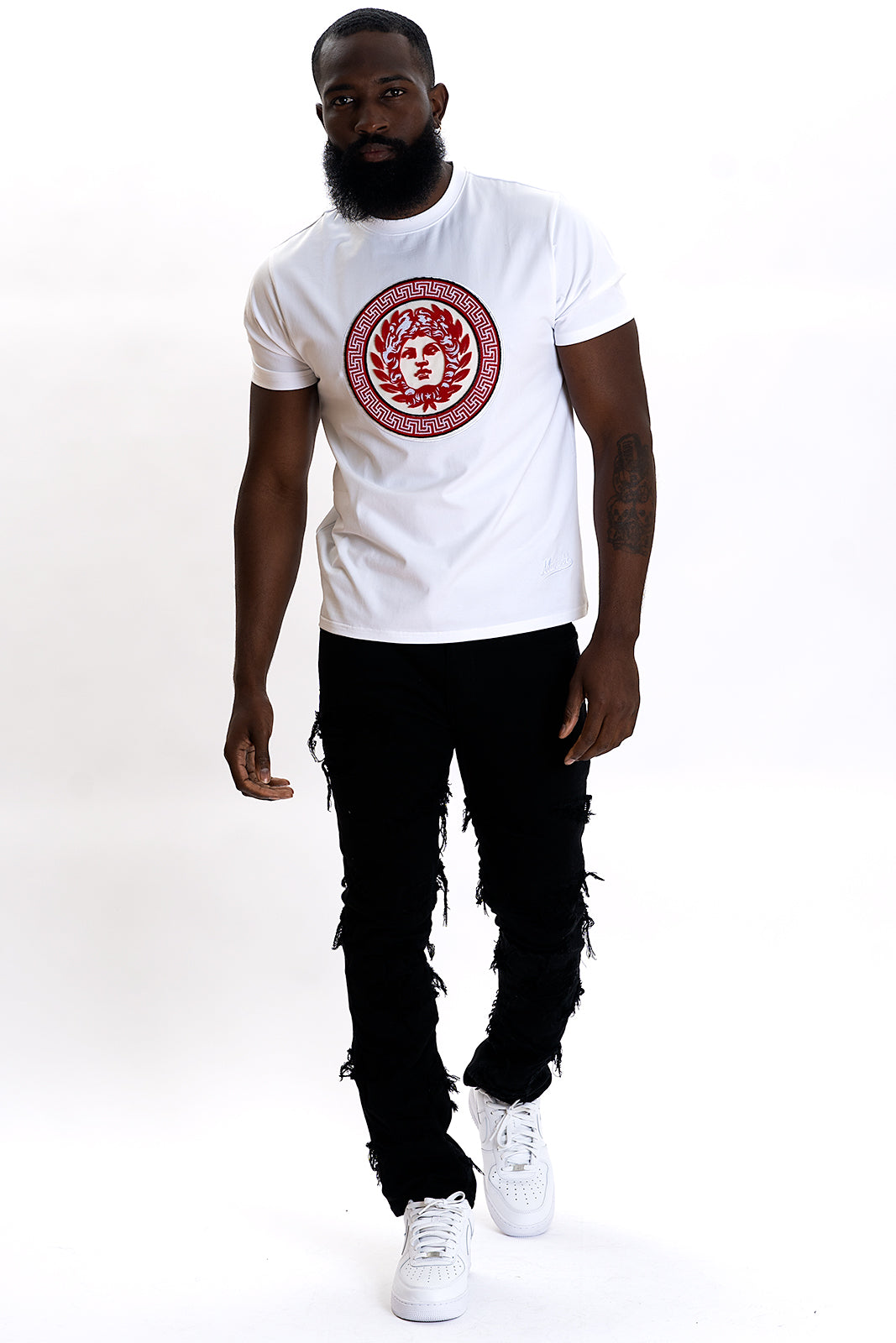 Makobi M349 Angelo Medusa Tee in Red, view 3