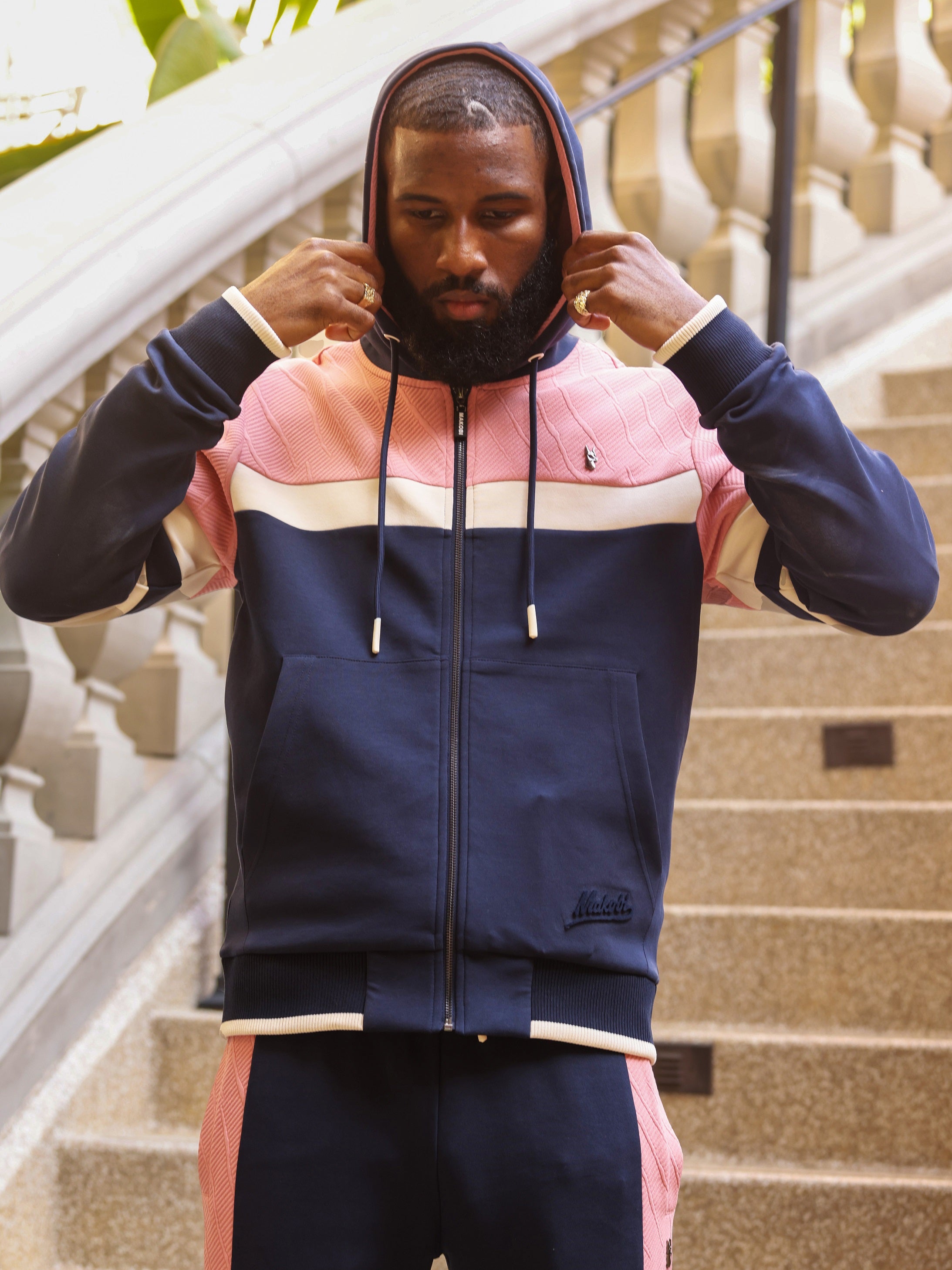 Makobi M3500 Daniali Jacquard Tack Set in Navy, view 3
