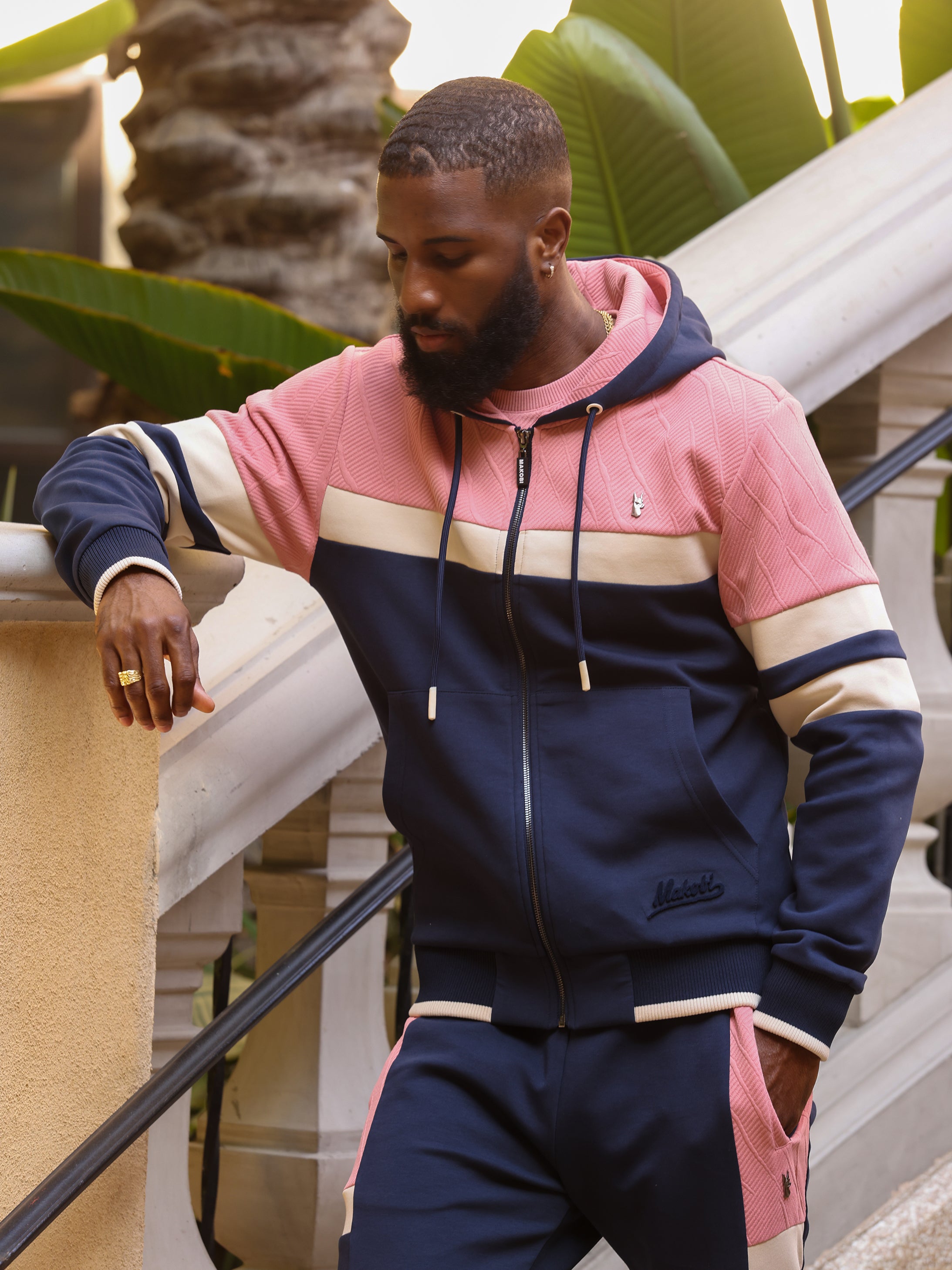 Makobi M3500 Daniali Jacquard Tack Set in Navy, view 4