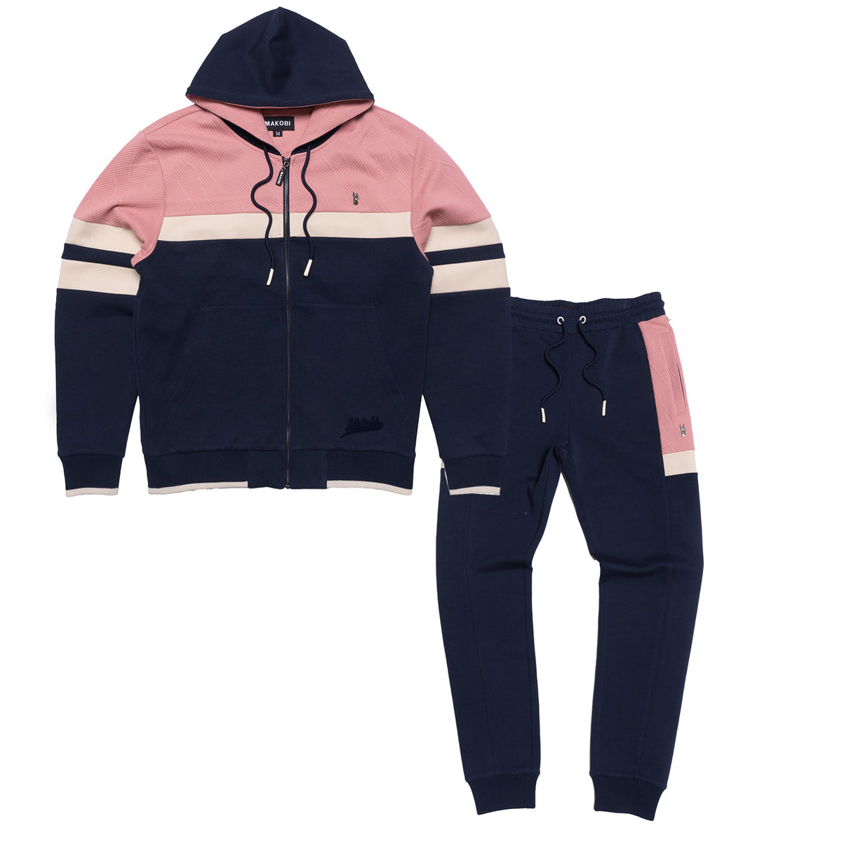 Makobi M3500 Daniali Jacquard Tack Set in Navy, view 2