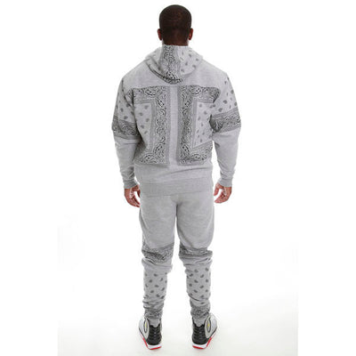 F5715 Frost Patchwork Zip Up Hoodie - Adayeba