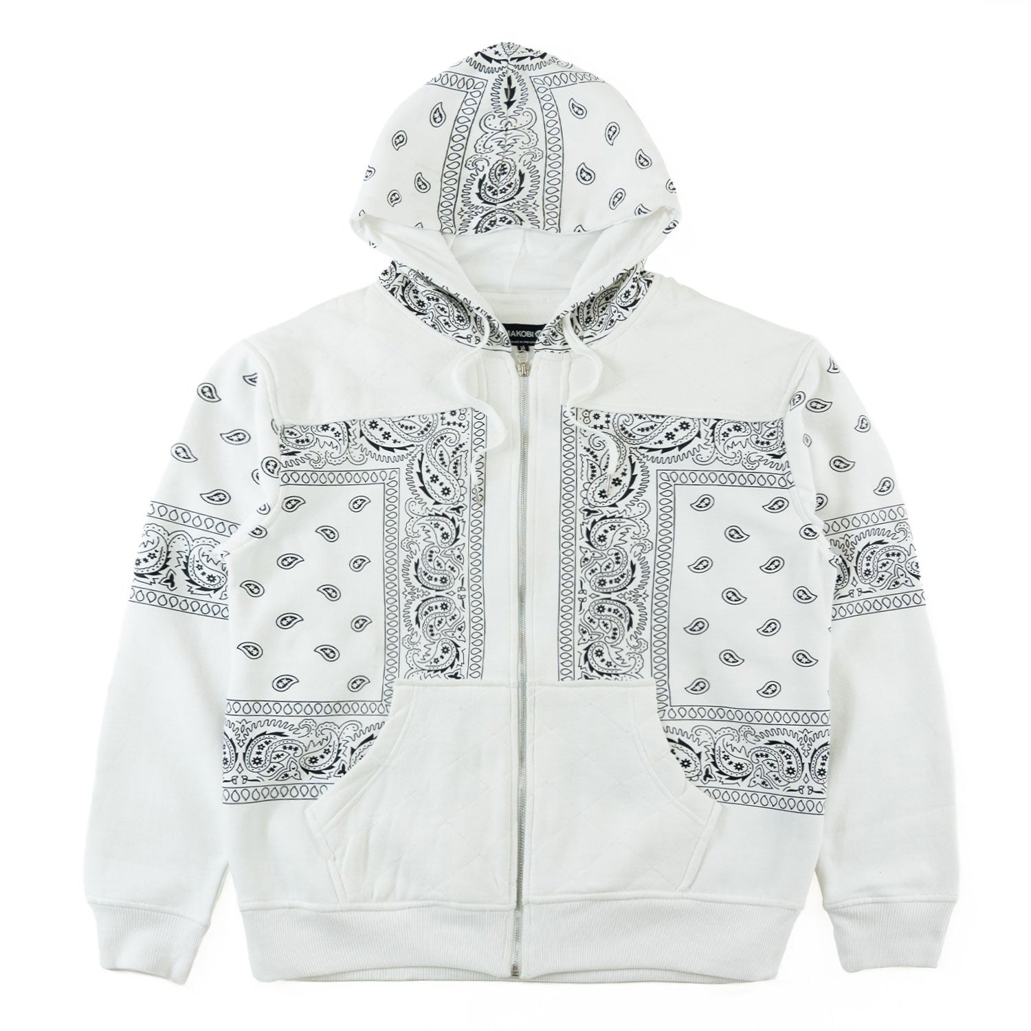 F5715 Frost Patchwork Zip Up Hoodie - طبیعی