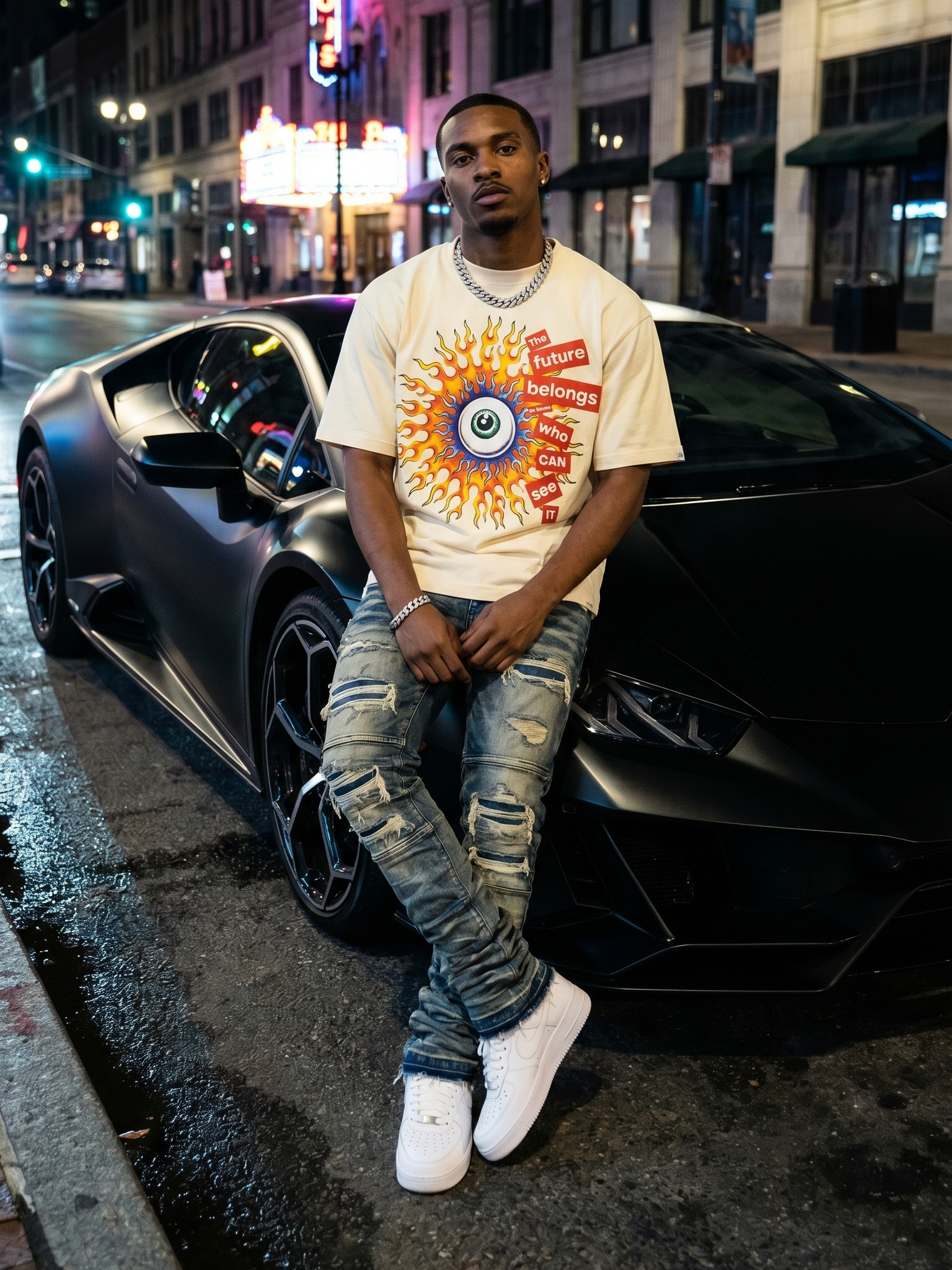 Makobi M360 The World is Watching Oversized T in shirt - Natural, view 3