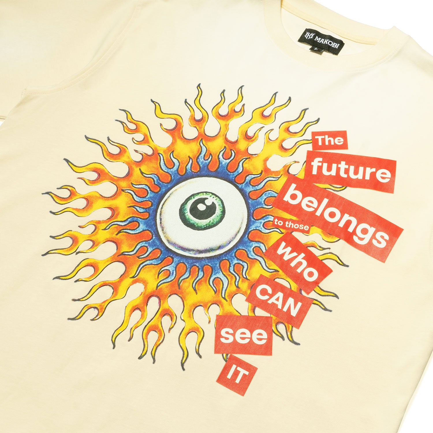 Makobi M360 The World is Watching Oversized T in shirt - Natural, view 7