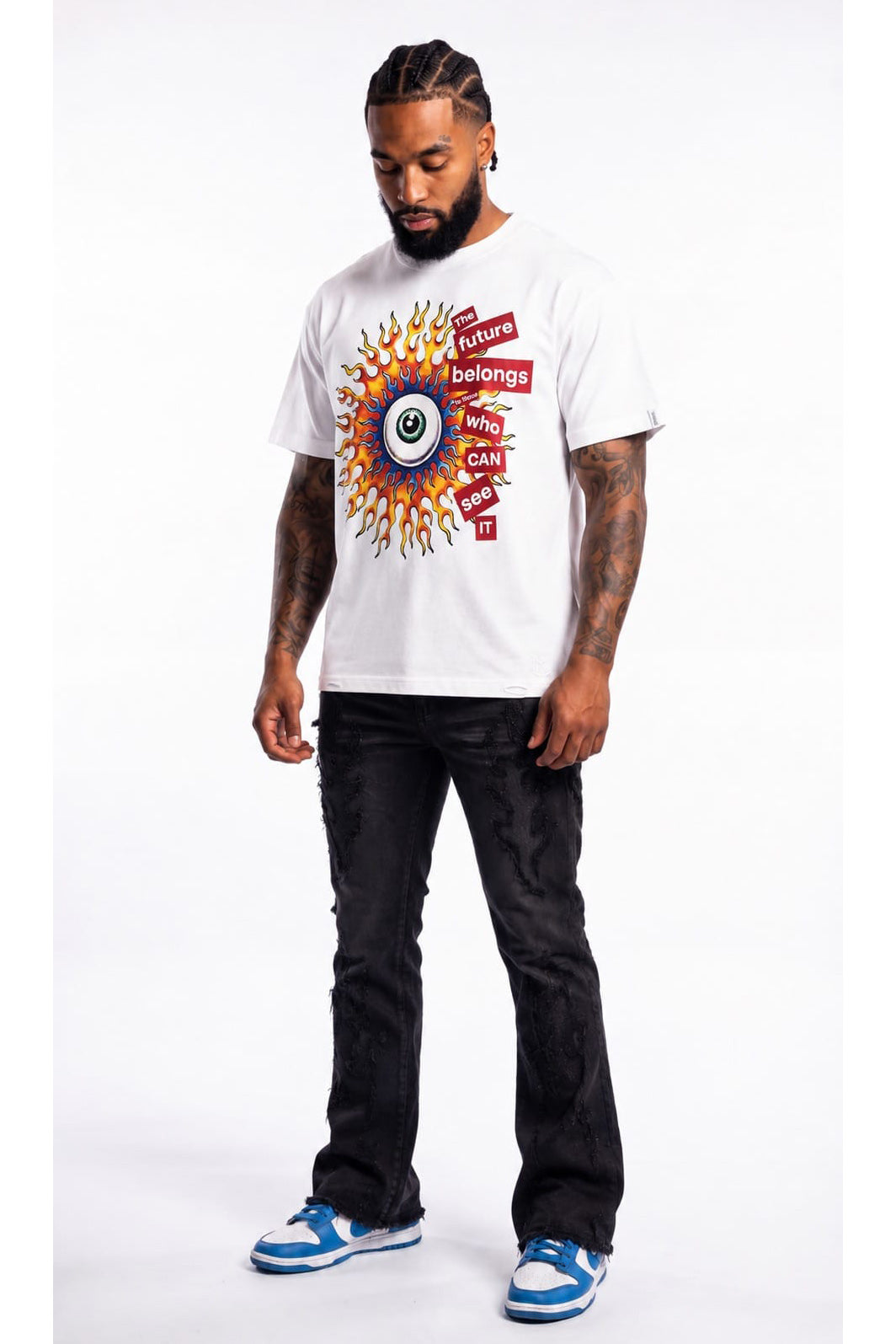 Makobi M360 The World is Watching Oversized T in shirt - White, view 3