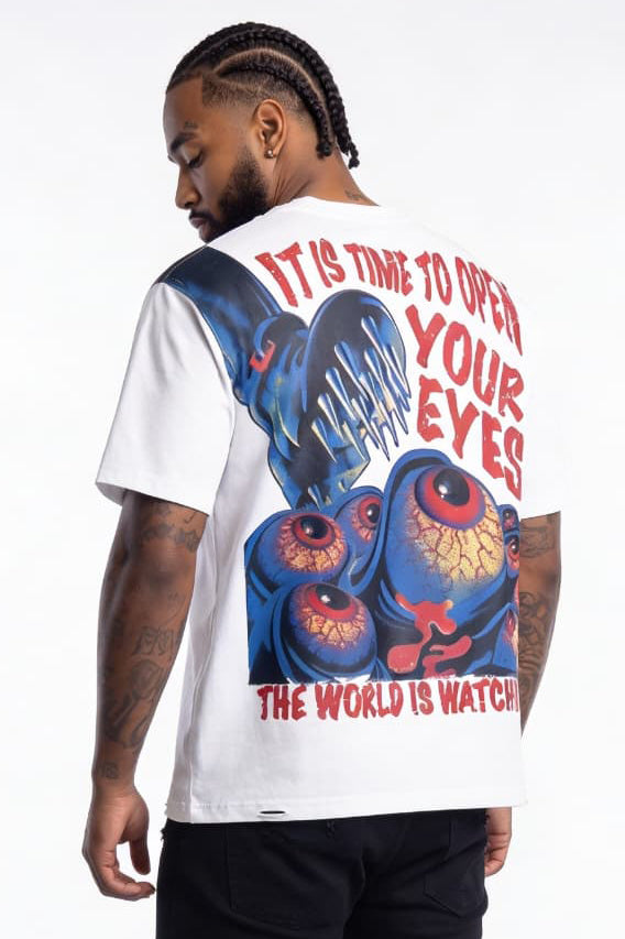 M360 The World is Watching Oversized T-shirt - White