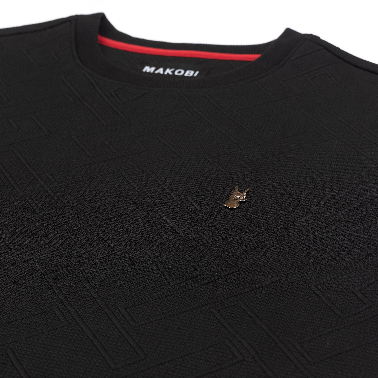 Makobi M363 Bianchi Jacquard Tee in Black, view 3
