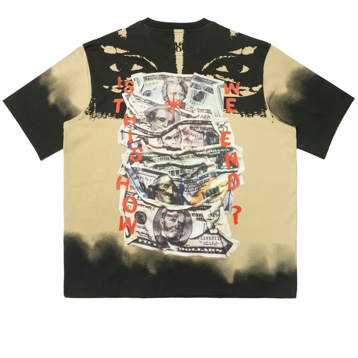 M369 Good Luck Money Oversized Tee - Khaki